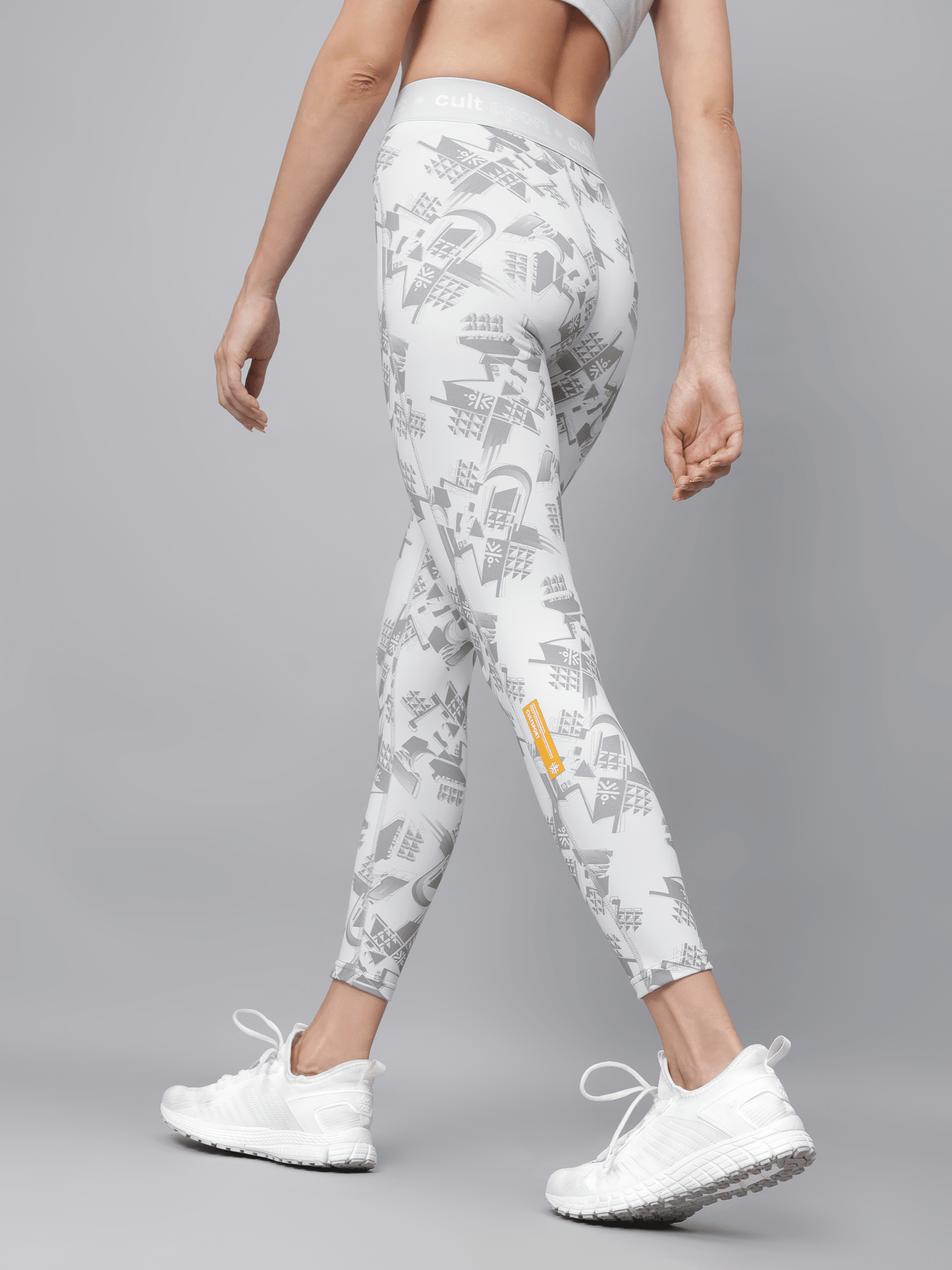 AbsoluteFit CrossLift Printed Grey Workout Leggings