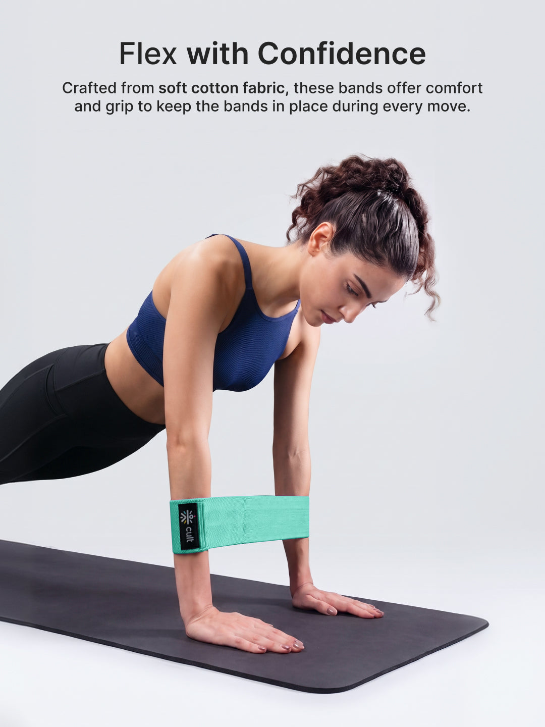 Cult Hip Band Pack of 1 - Workout Band | Medium Resistance (25–35 kg) Green