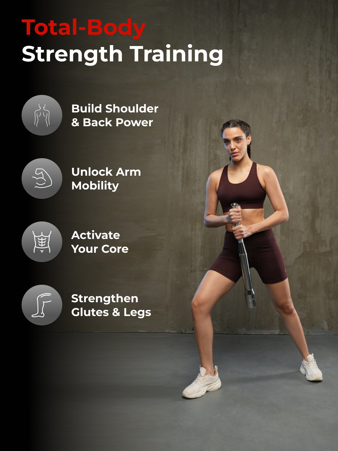 Cult 3-in-1 Adjustable Steel 7.5KG Mudgar for Full Body Training | Silver Indian Clubs (7.5 kg)