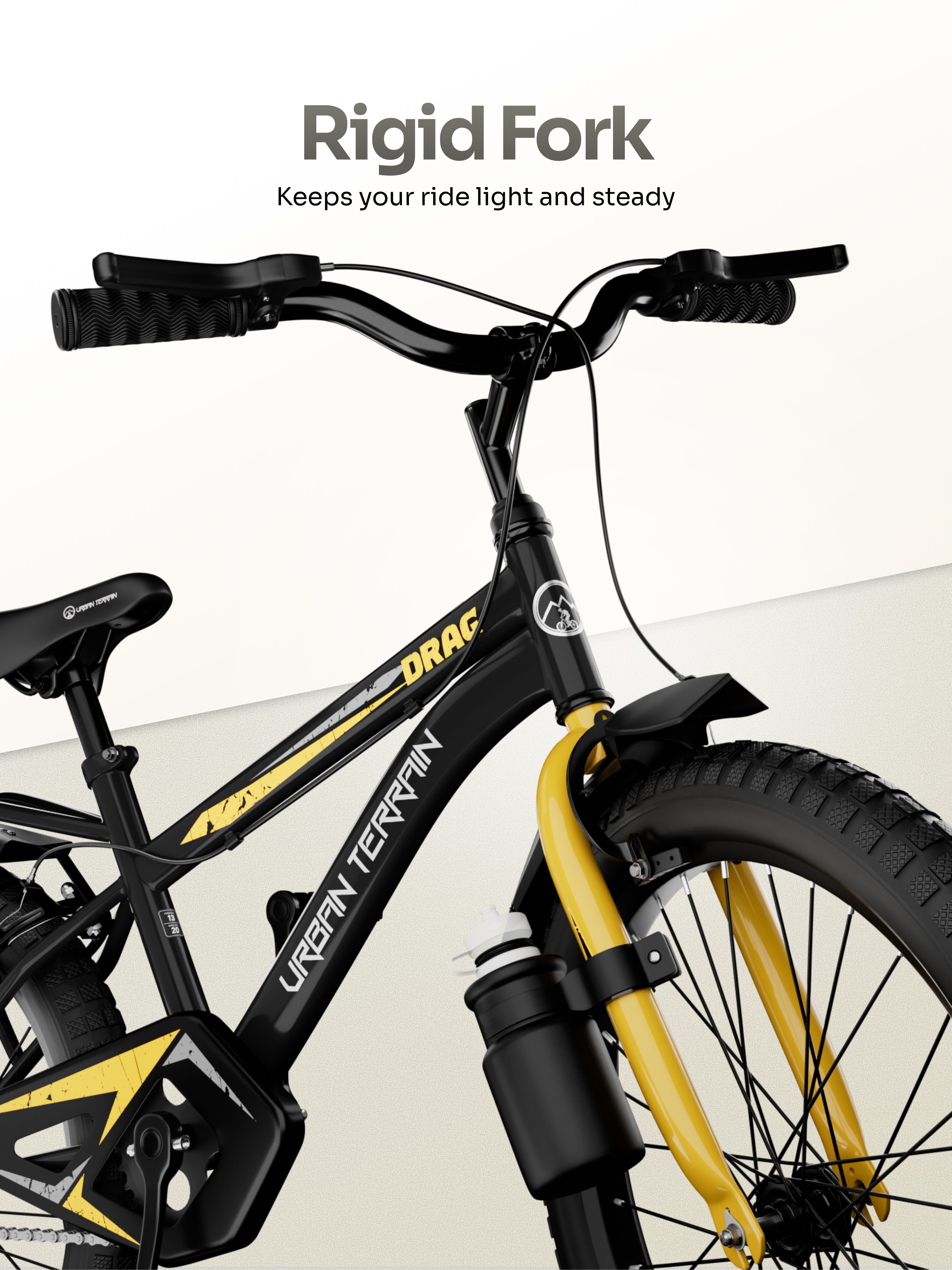 Urban Terrain Drag 20T Single Speed Kids Cycle, Black