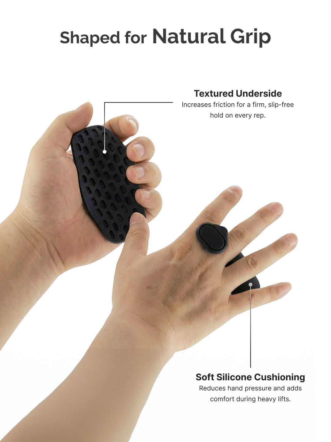 Cult Silicone Hand Grip for Gym & Weightlifting Non-Slip Grip Support with Palm Protection Sweat-Resistant & Durable Black