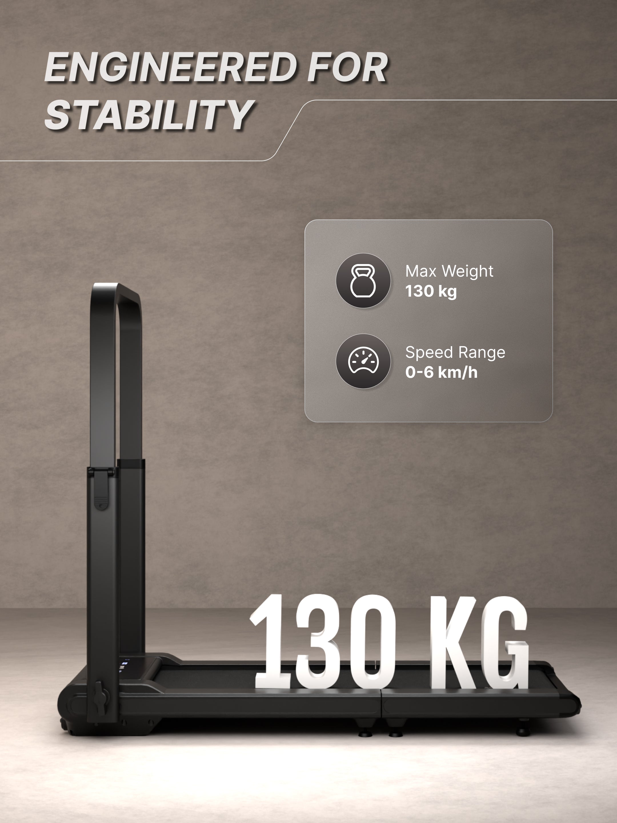 Cult Fold Plus Center-Folding Walking Pad with 5HP Motor with Easy Remote Control | Max User 130kg | Top Speed 6kmph | Running Deck 39.3 x 15.7 inches | Space Saving & Perfect for Home use Treadmill (with 6 Months Extended Warranty)