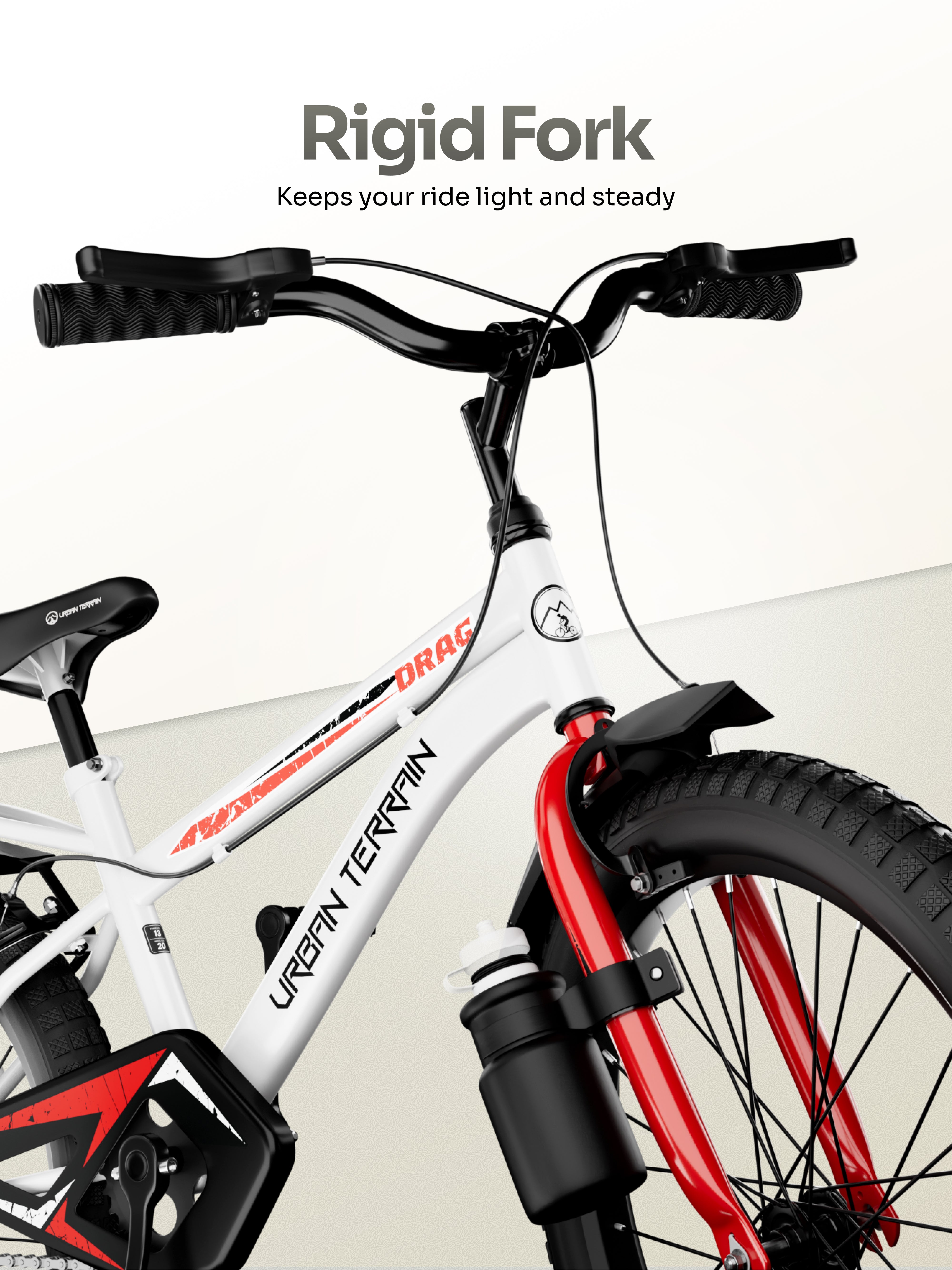 Urban Terrain Drag 16T Single Speed Kids Cycle, White