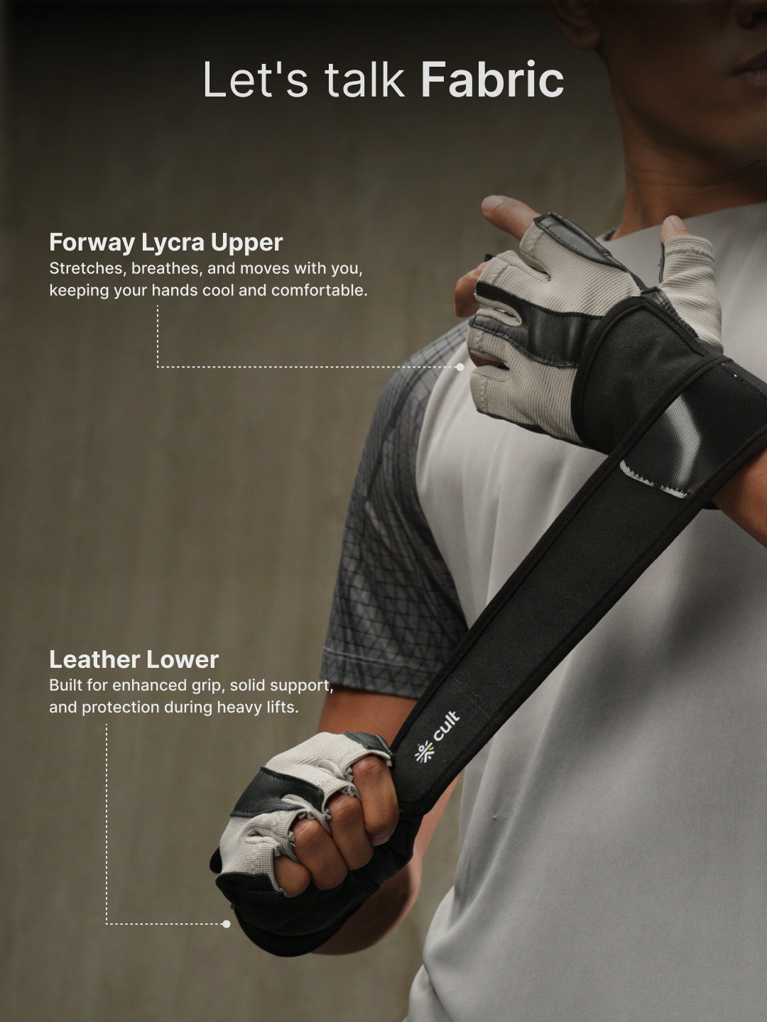 CULT Gym Gloves Premium - Beige