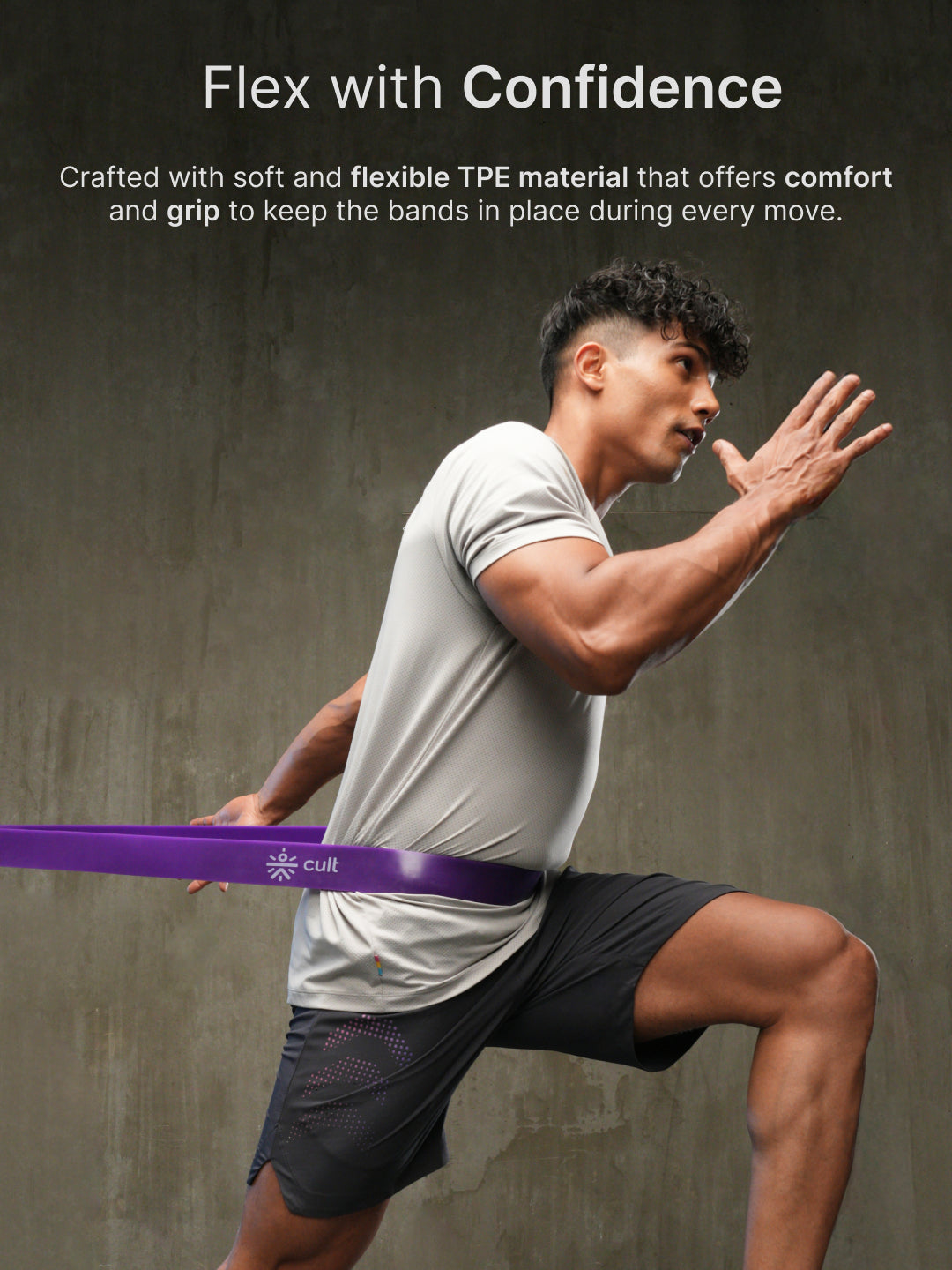 cult Resistance Band for Stretching, Pull Ups, Home Exercise and Gym Workout Stretch for Men & Women Purple(30-79 kgs Resistance)