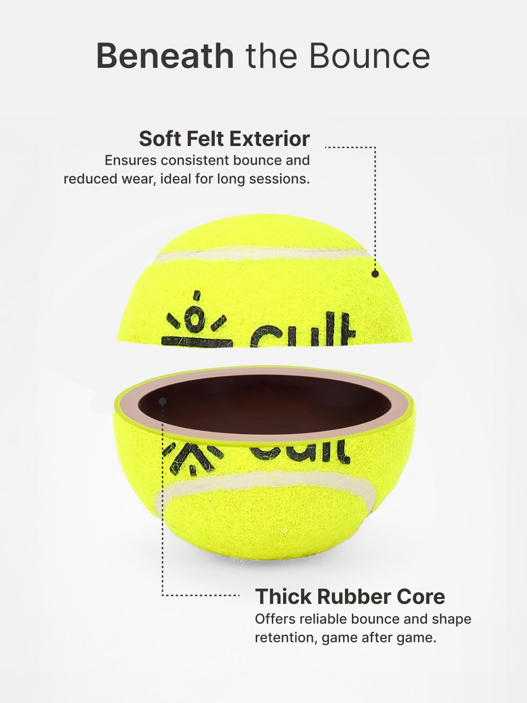 cult Tennis Ball Pack of 6 Green