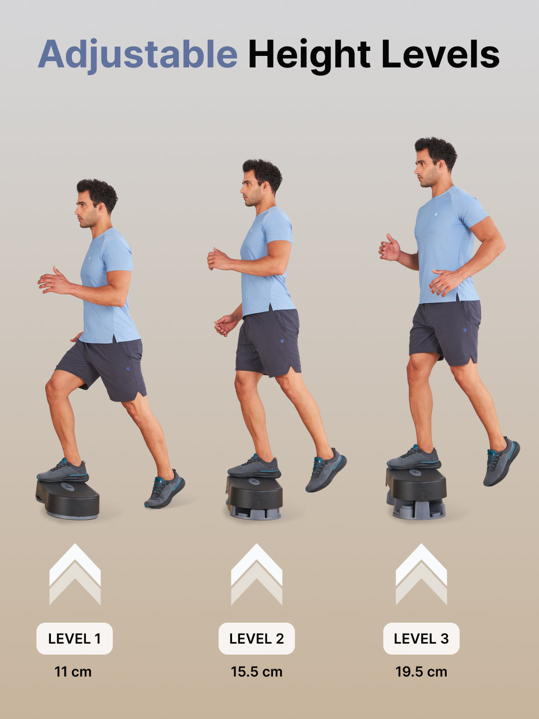 Stepper with Height Adjustment, Anti-Skid Rubber Pads & Slip-Resistant Platform