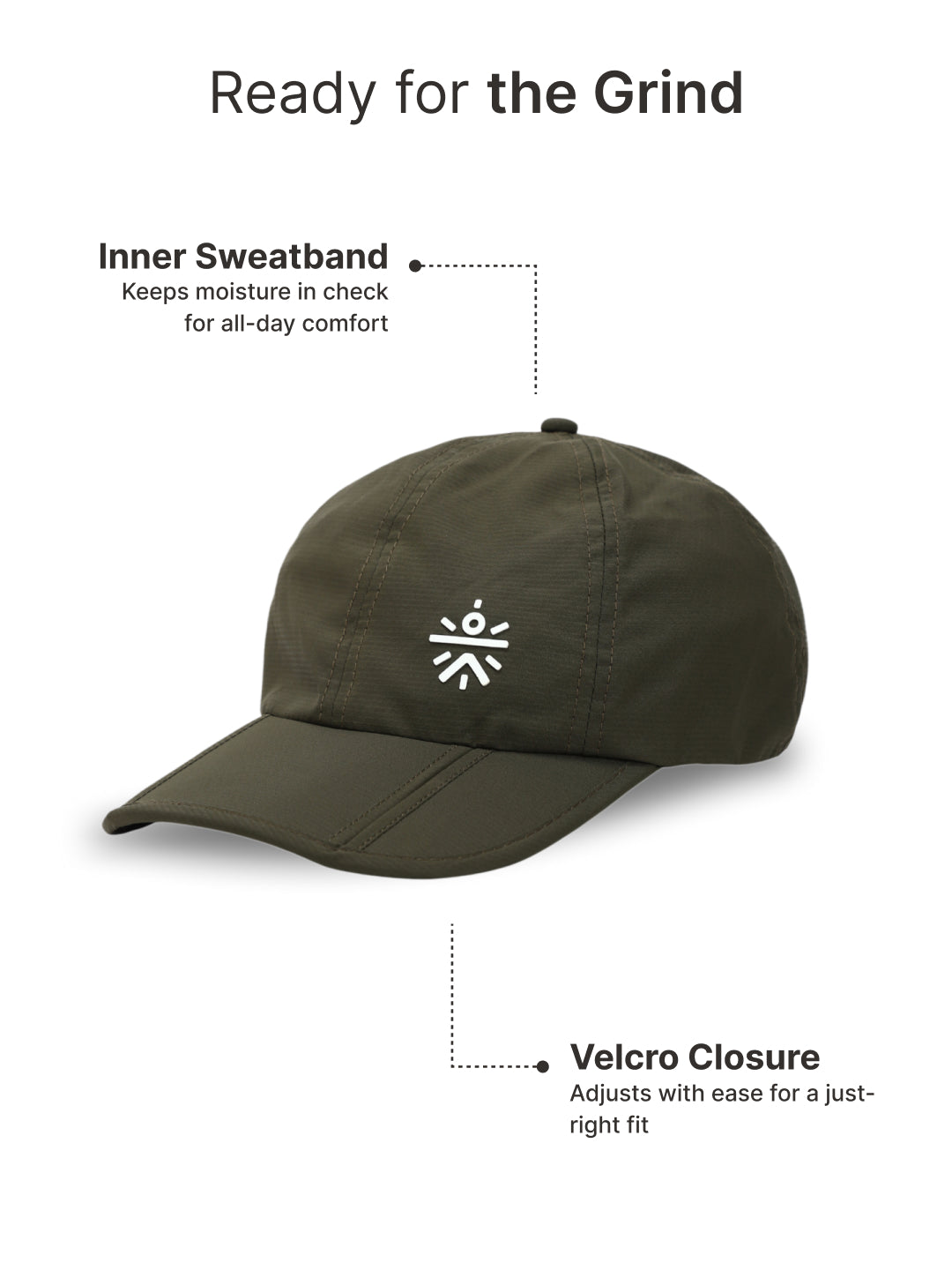 cult Foldable Cap Unisex with Adjustable Strap Olive