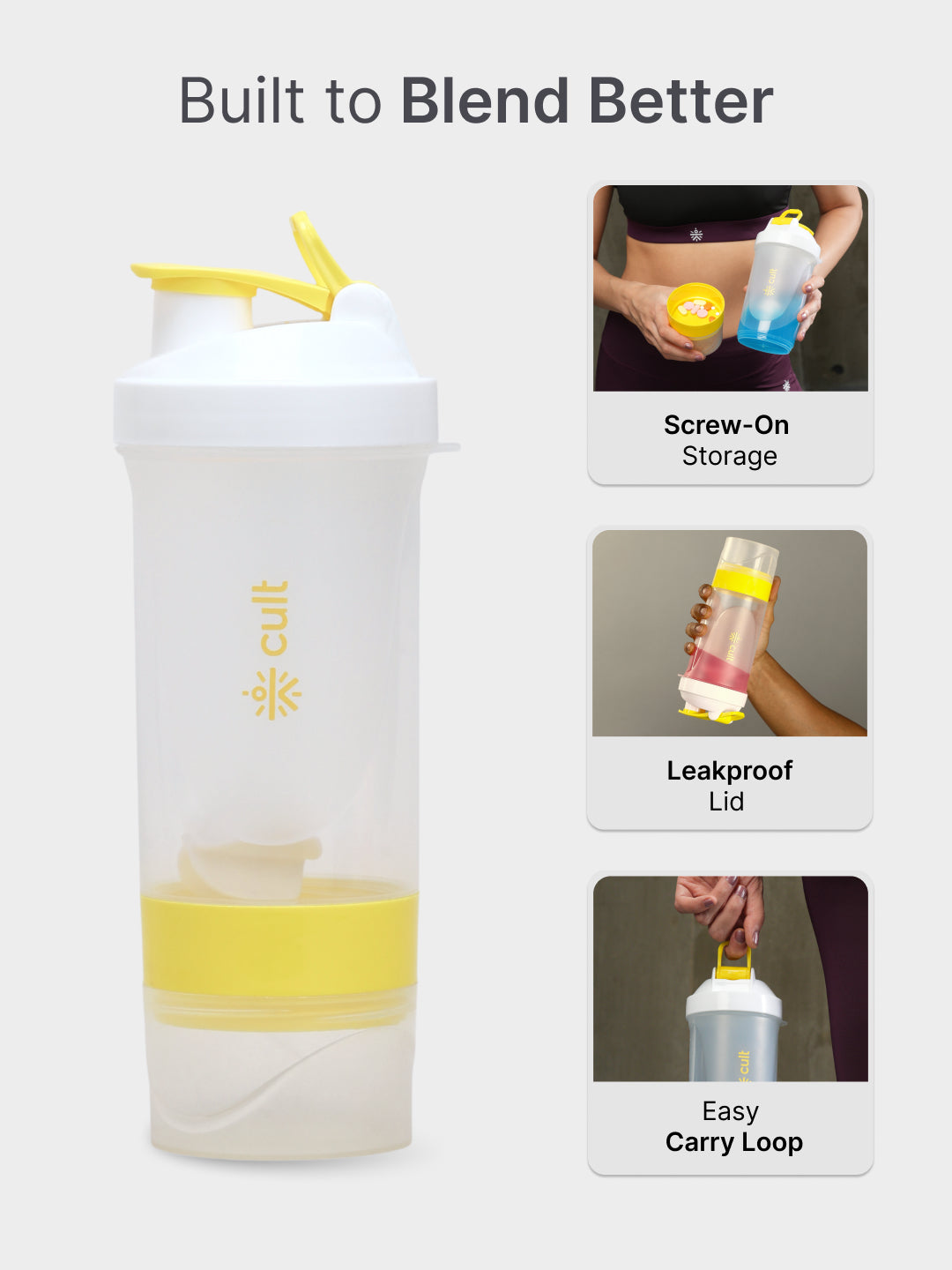 cult Spider Shaker 3 Compartment Yellow