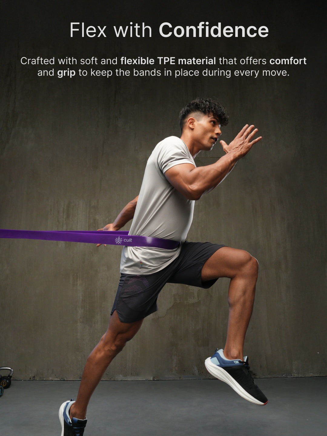 cult Resistance Band for Stretching, Pull Ups, Home Exercise, Gym Workout Stretch for Men & Women Pack of 3 (Blue, Green and Purple)