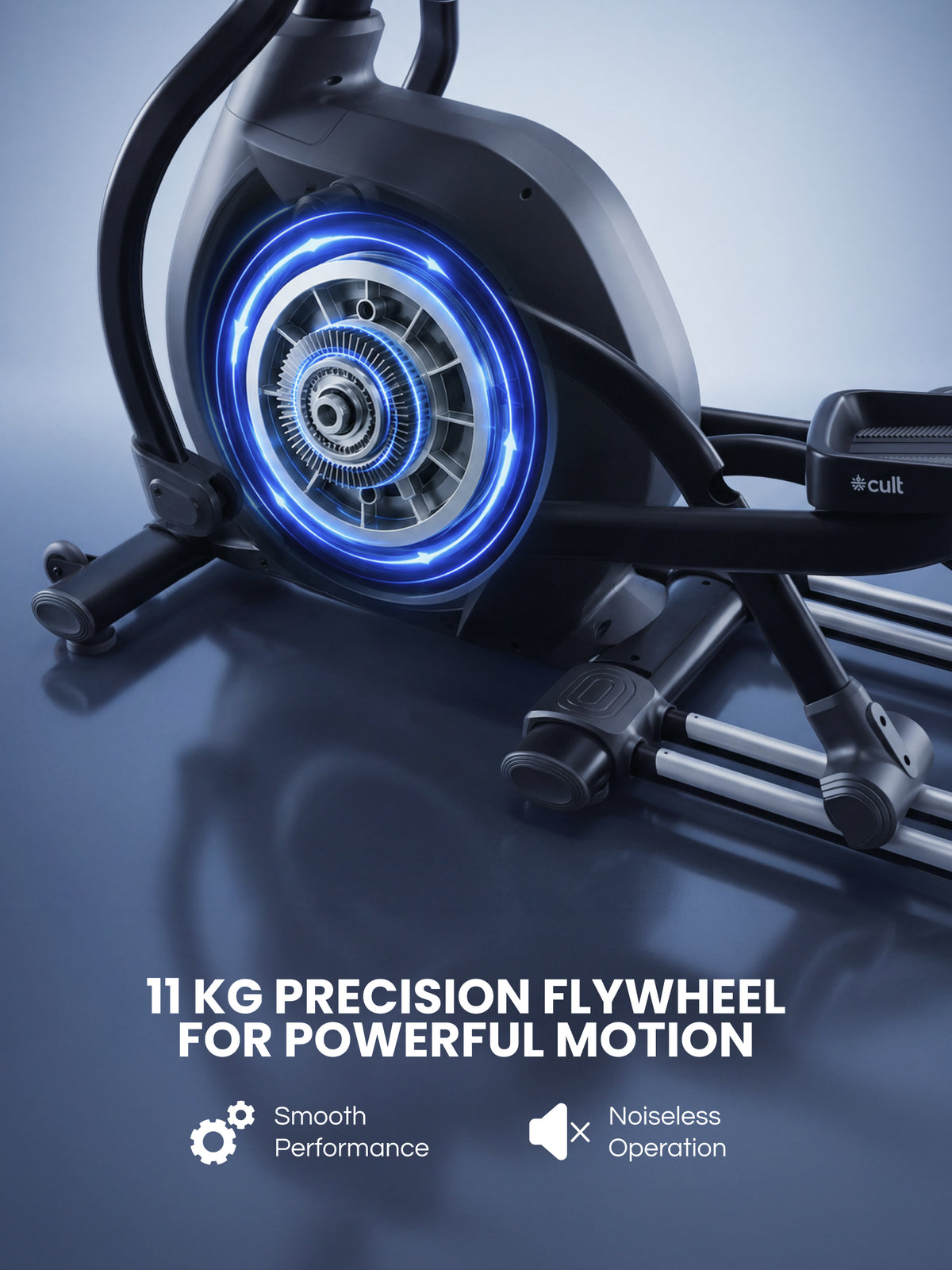 Cult Stratus Elliptical Cross Trainer for Home | 150 kg Capacity | 19.6-Inch Natural Stride | 16-Level Electronic Magnetic Resistance | LED Display