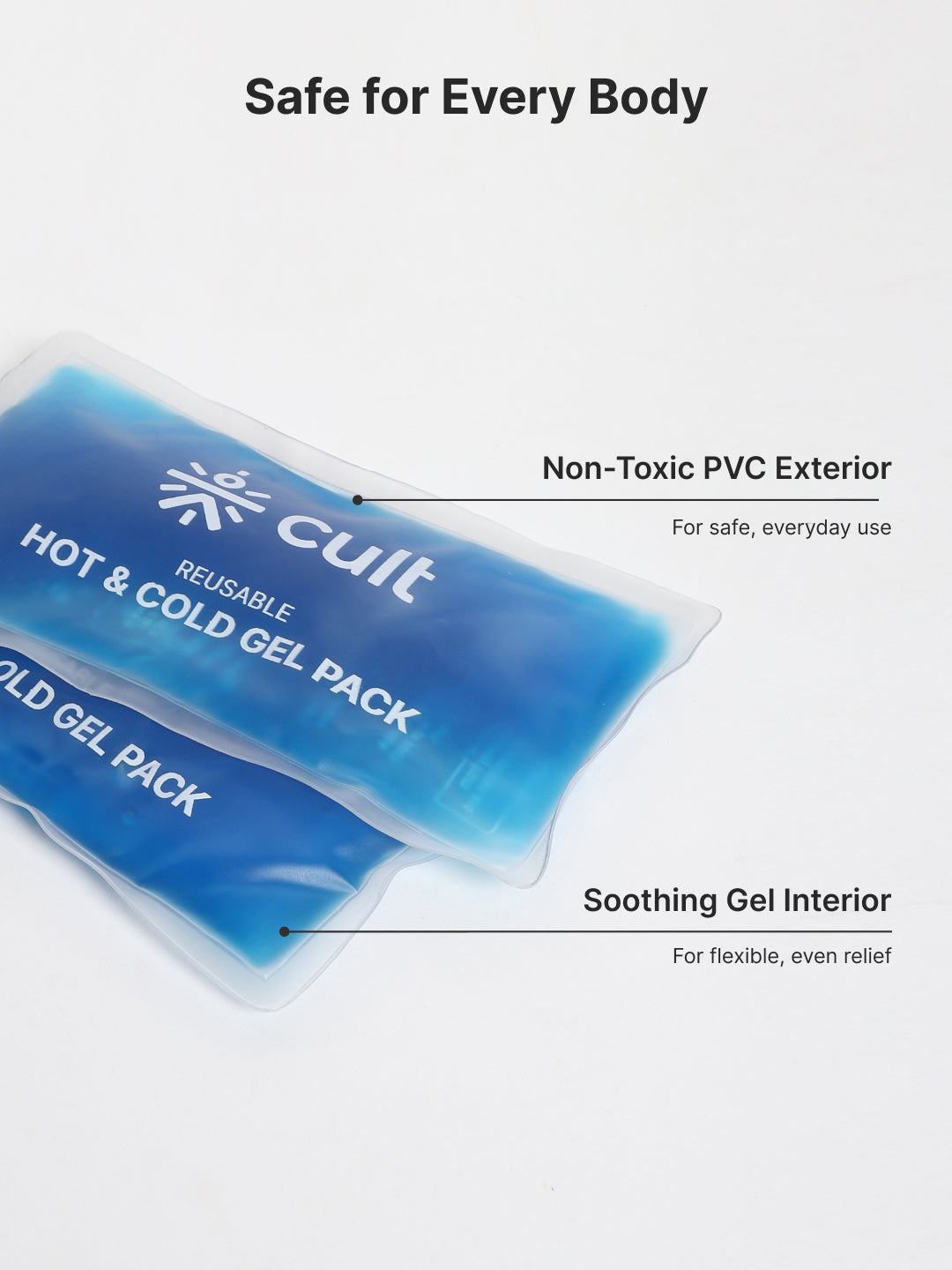 Reusable Hot & Cold Gel Pack of 2 – Flexible Pain Relief for Cramps, Swelling, Injuries, Neck, Back & Joint Recovery