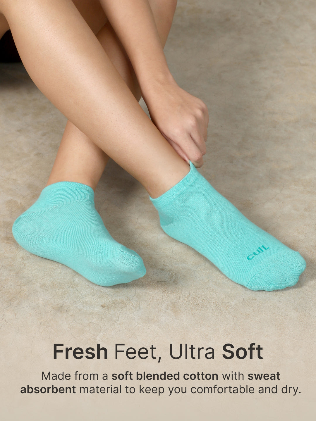 Sports Ankle Length Pack of 3 Turquoise,Powder Blue & Navy Solid Women's Socks