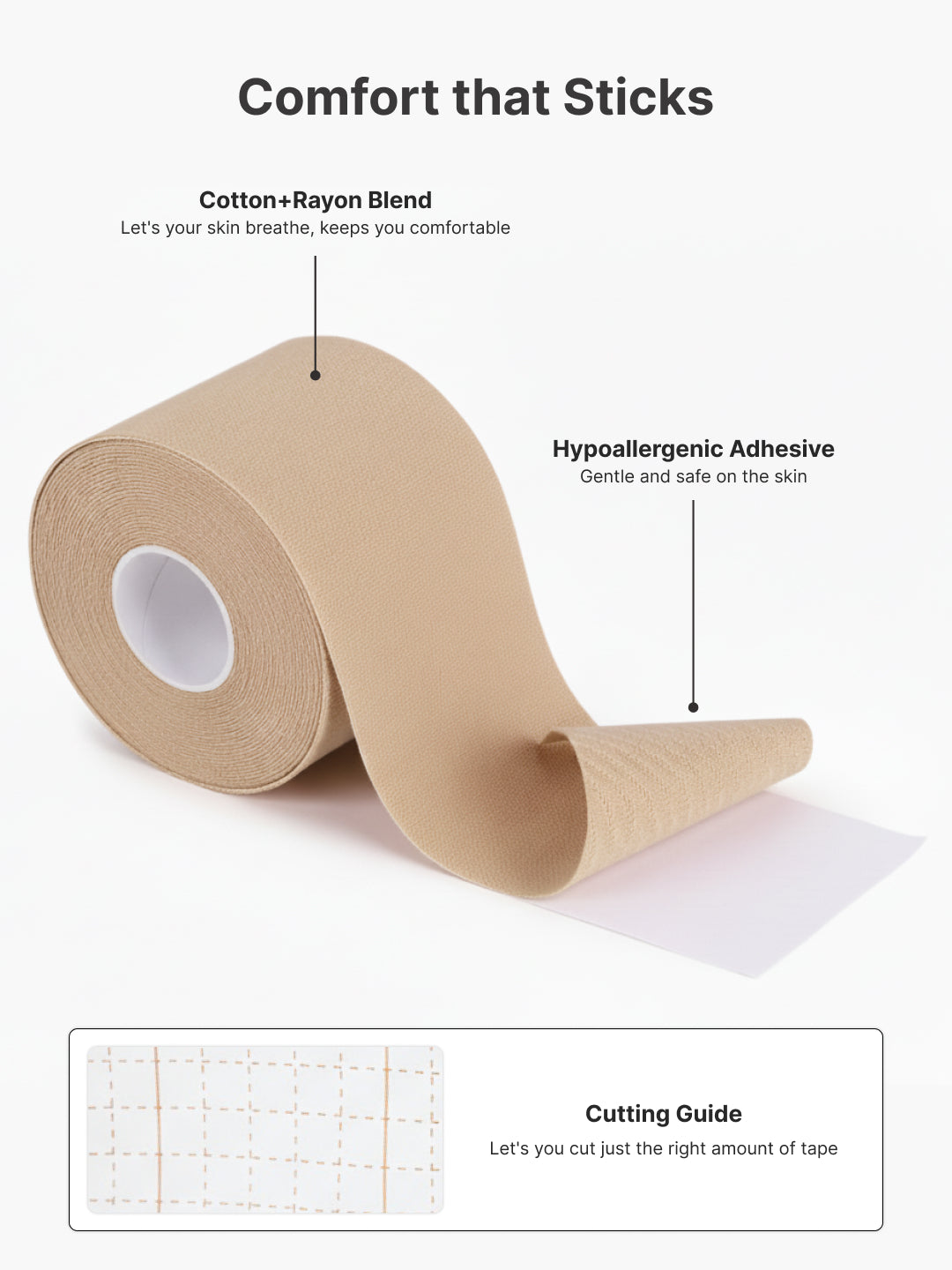 cult Kinesiology Tape Beige - Muscle Support & Injury Recovery