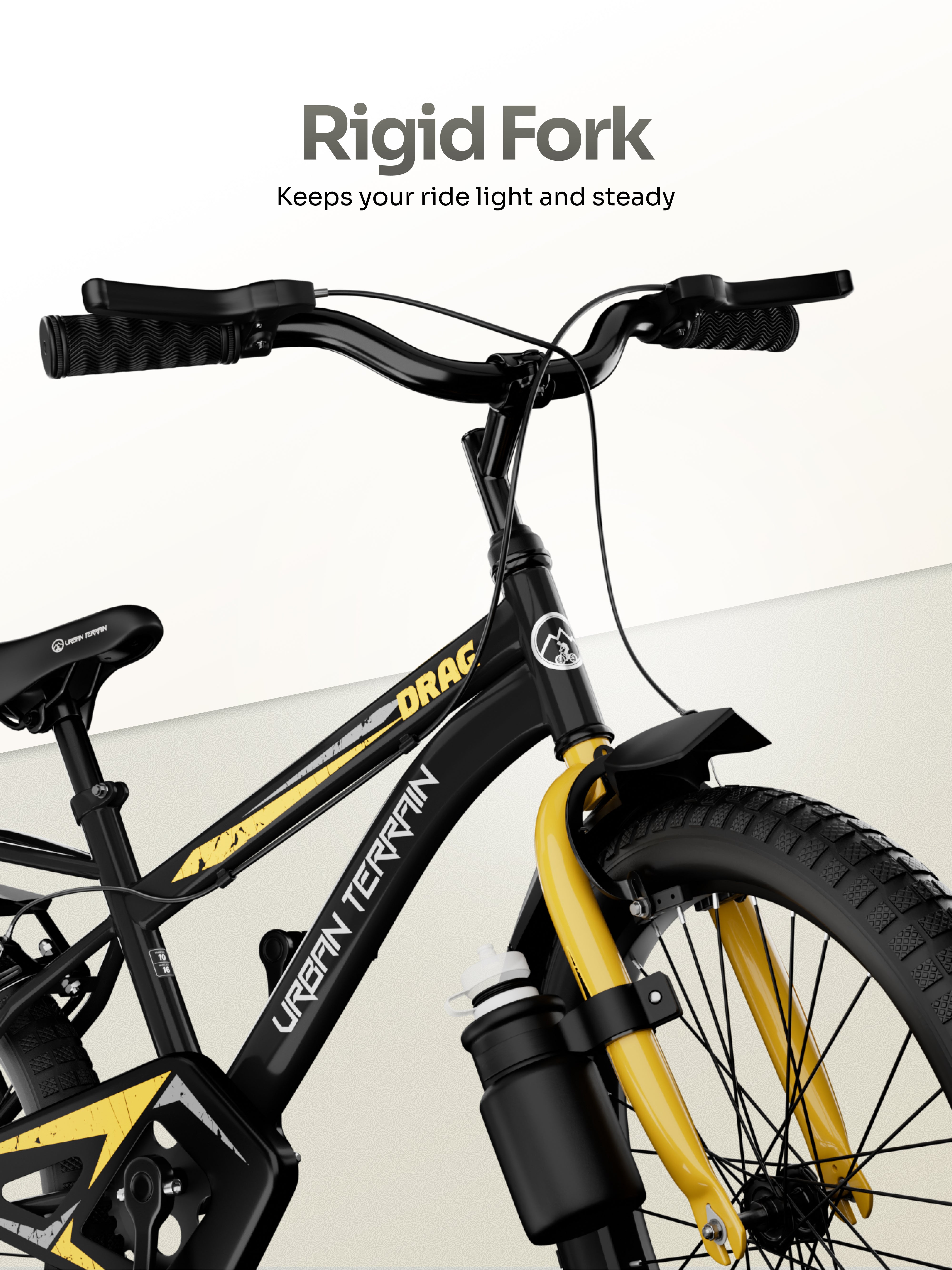 Urban Terrain Drag 16T Single Speed Kids Cycle, Black