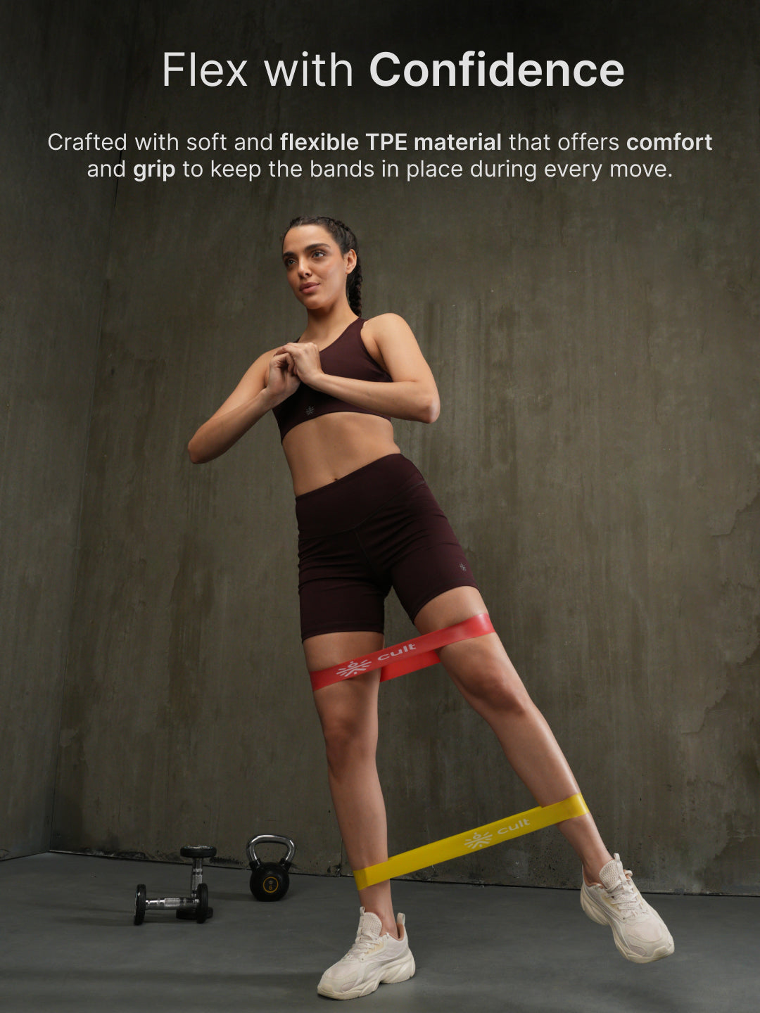 cult Mini Loop Band Toning Exercise Band for Gym Booty Belt for Fitness Pack of 5 (2-20kg Resistance)