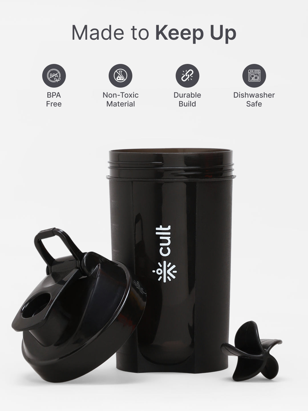 Compact 12L Gym Bag with Shoulder Strap Red & 600ml Shaker Bottle with Mixer Ball Black