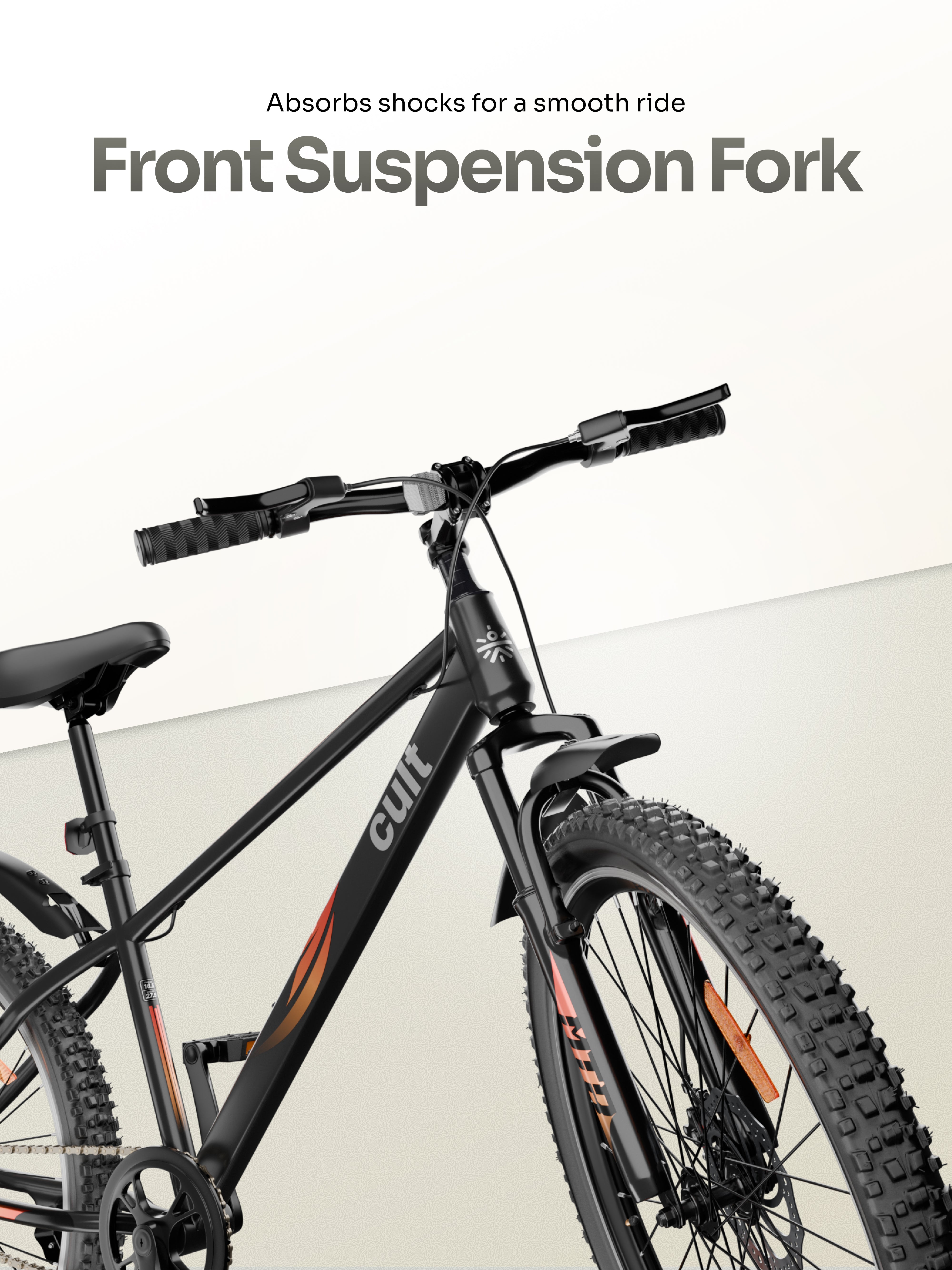 Cult Phoenix 29T Steel Mountain Bike with Dual Disc Brake and Front Suspension, Black