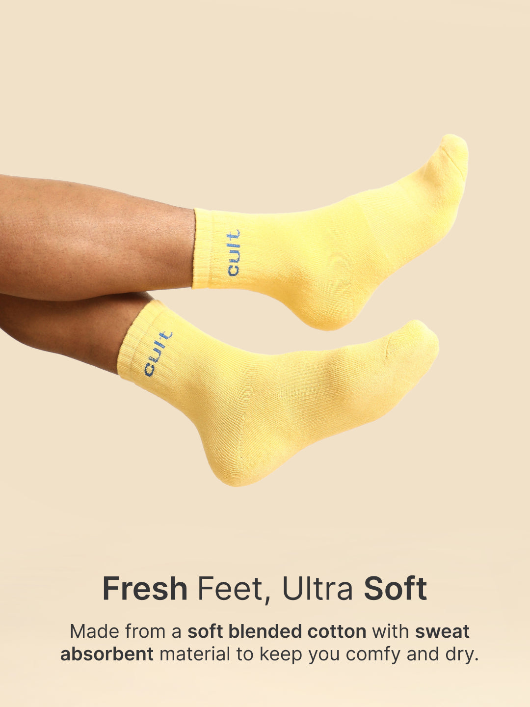 Sports Crew Length Red,Yellow & Blue Pack of 3 Men's Cotton Socks