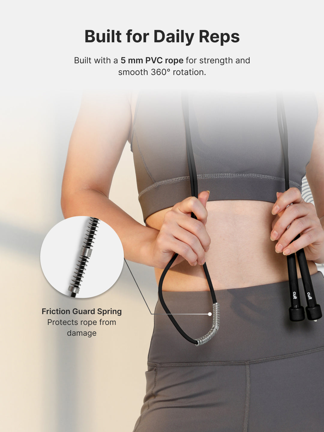 Pencil Skipping Rope for Fitness & Cardio – Adjustable, Lightweight – Black