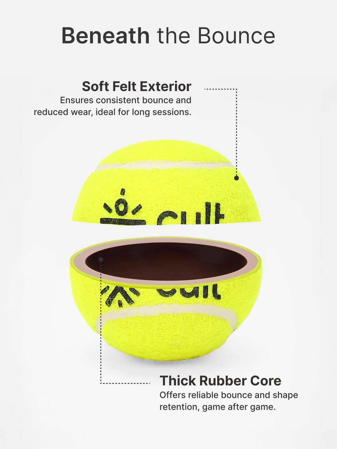 cult Tennis Ball Pack of 3 Green
