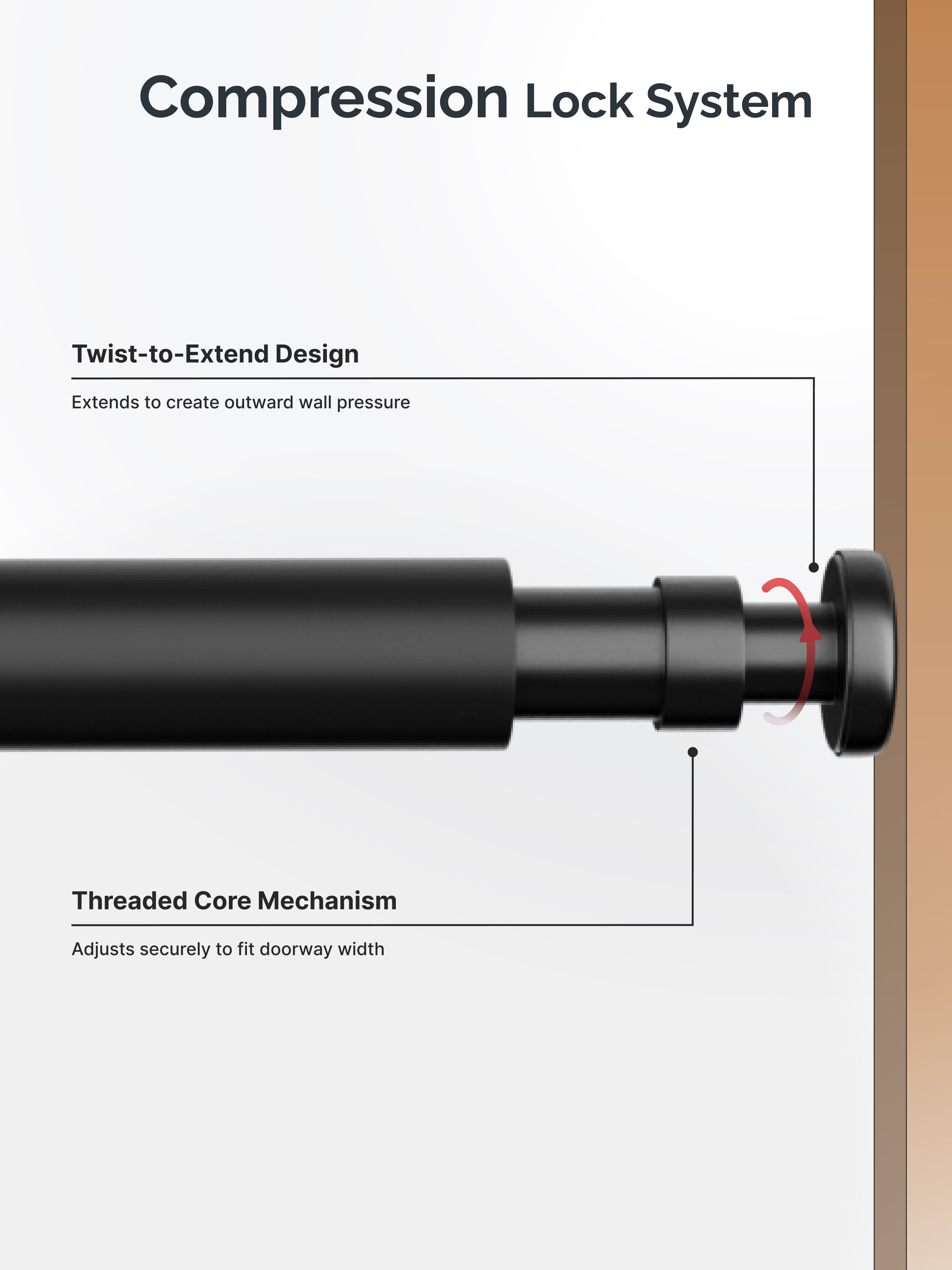 Cult Adjustable Pull-Up Bar for Doorway | Heavy-Duty Steel | Multi-Grip Home Gym Bar for Pull Ups, Chin Ups & Core Workout | Size - 60-100 cm
