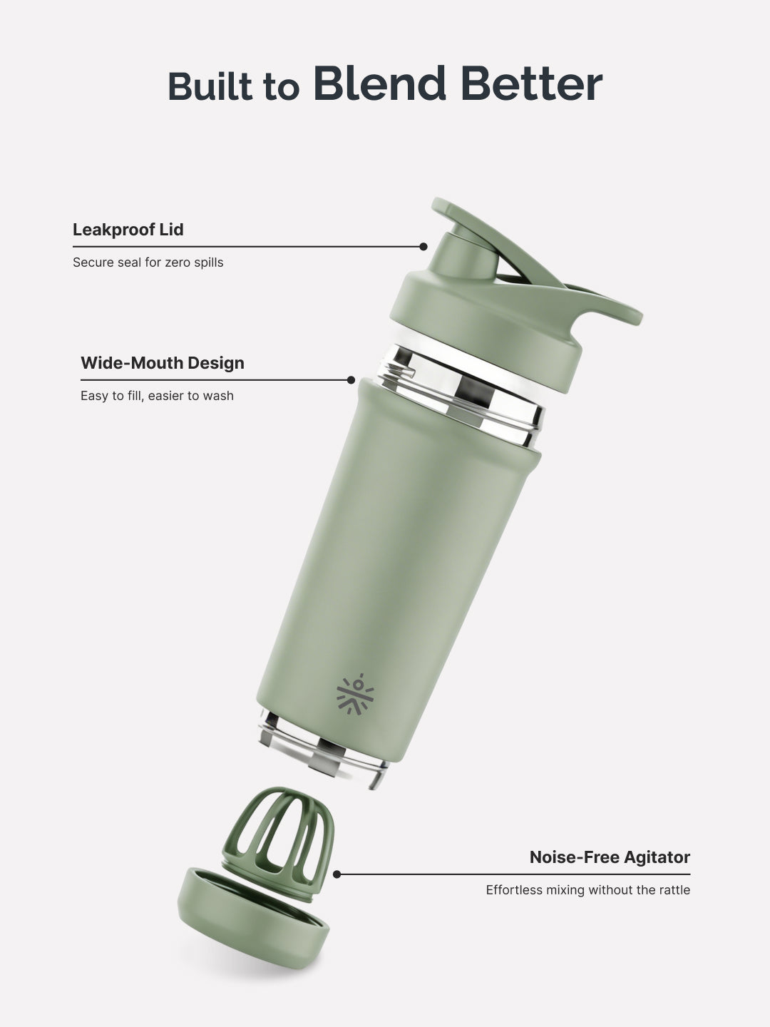 Cult Green Steel Shaker Bottle 700 ml with Bottom Opener – Leakproof & Built for Performance