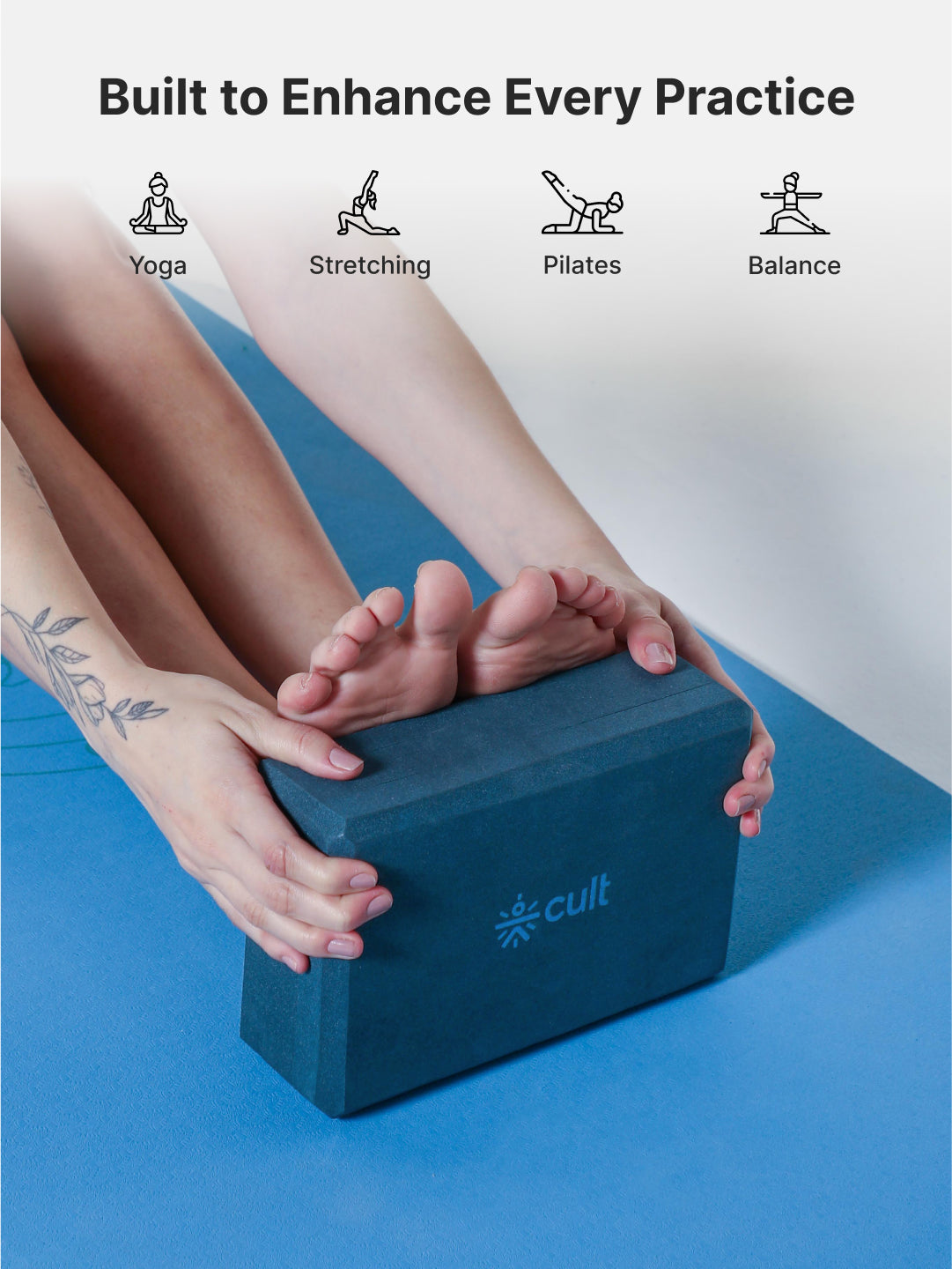 Pack of 2 EVA Yoga Blocks 80mm Green– Non-Toxic, Anti-Skid & Durable