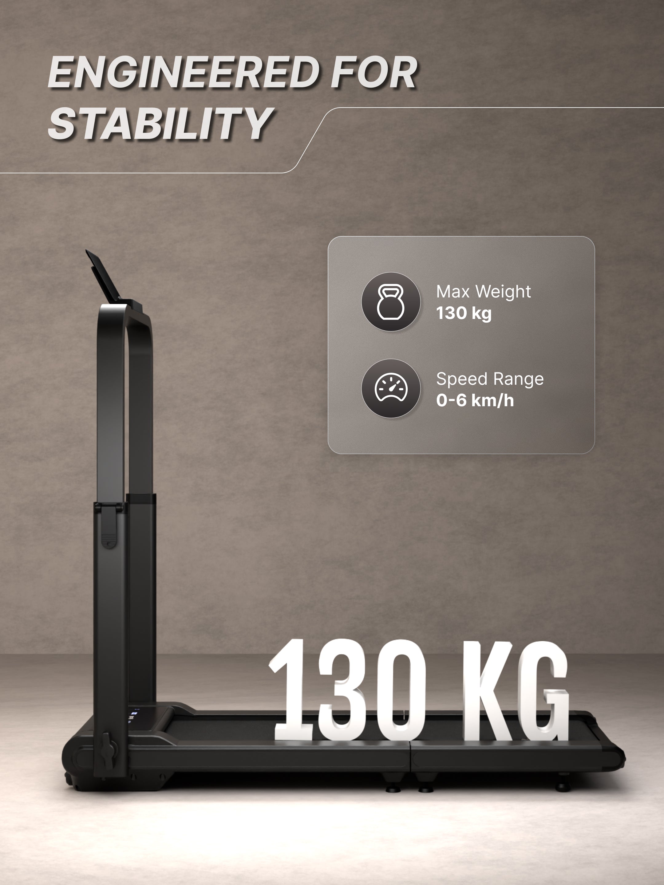Cult Fold Plus Center-Folding Walking Pad with 5HP Motor with Easy Remote Control | Max User 130kg | Top Speed 6kmph | Running Deck 39.3 x 15.7 inches | Space Saving & Perfect for Home use Treadmill (with 6 Months Extended Warranty)