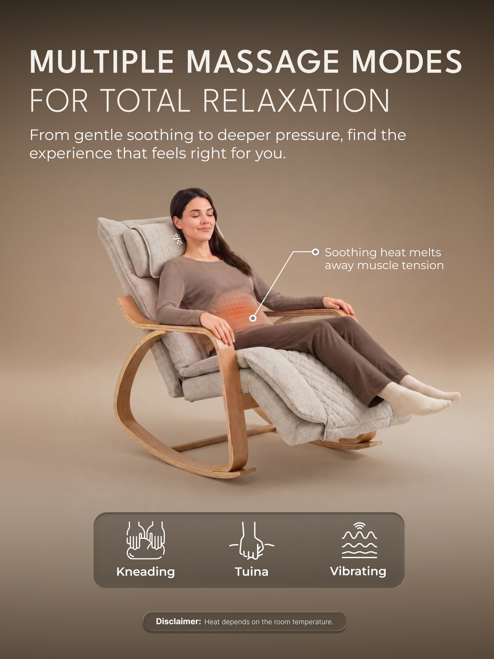 Cult Rocking Recliner Massage Chair | 2-in-1 Massage & Rocking Chair | S-Track Full Body Massage | 135° Recline | 5-Level Adjustable Leg Rest | Waist Heating | Remote Control | Vibration Massage
