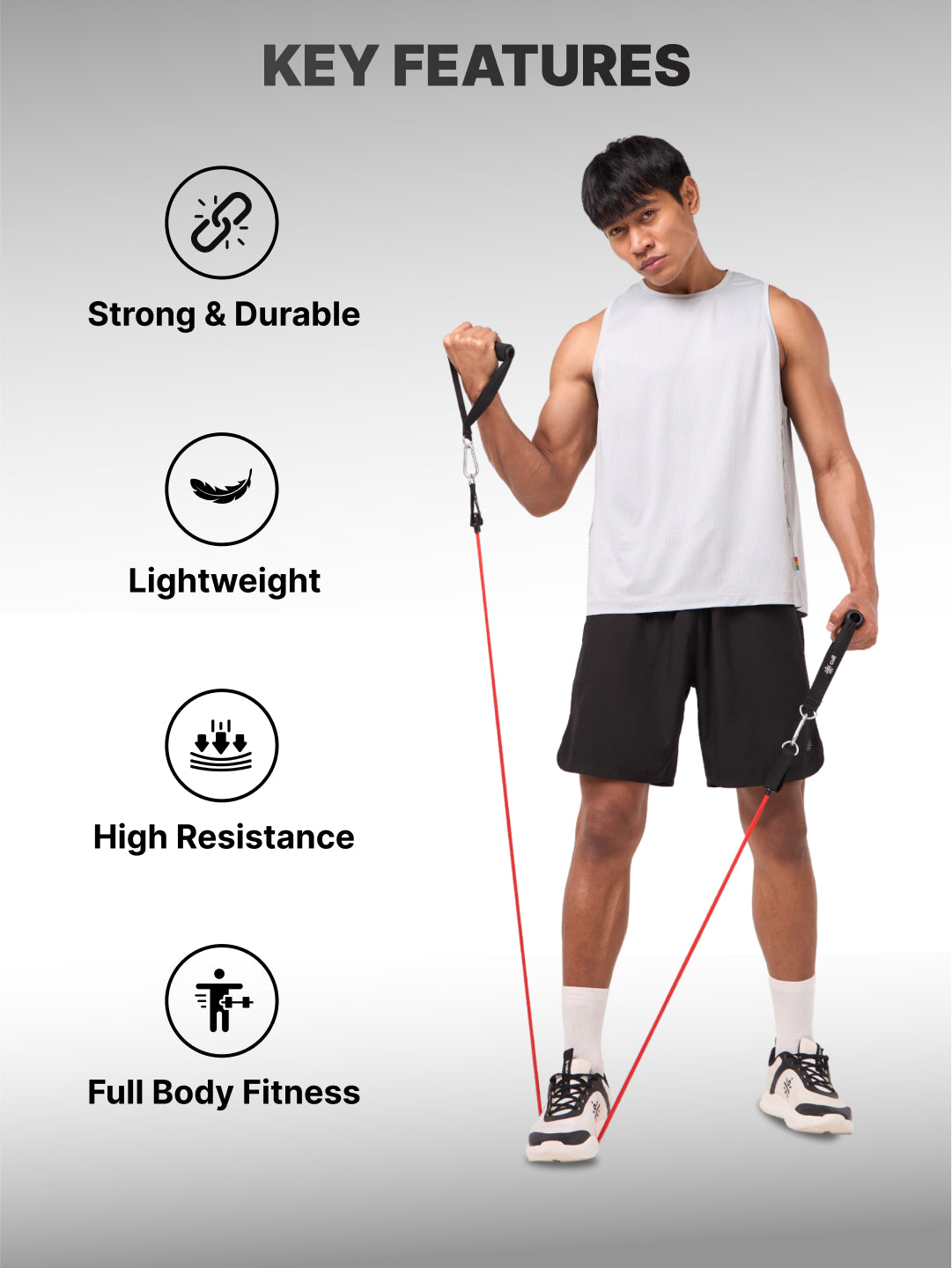 Cult Resistance Band Set of 11 with Handles, Portable Toning Tubes with Door Anchor & Foam Handles Resistance Tube Kit with Bag and Ankle Straps Included