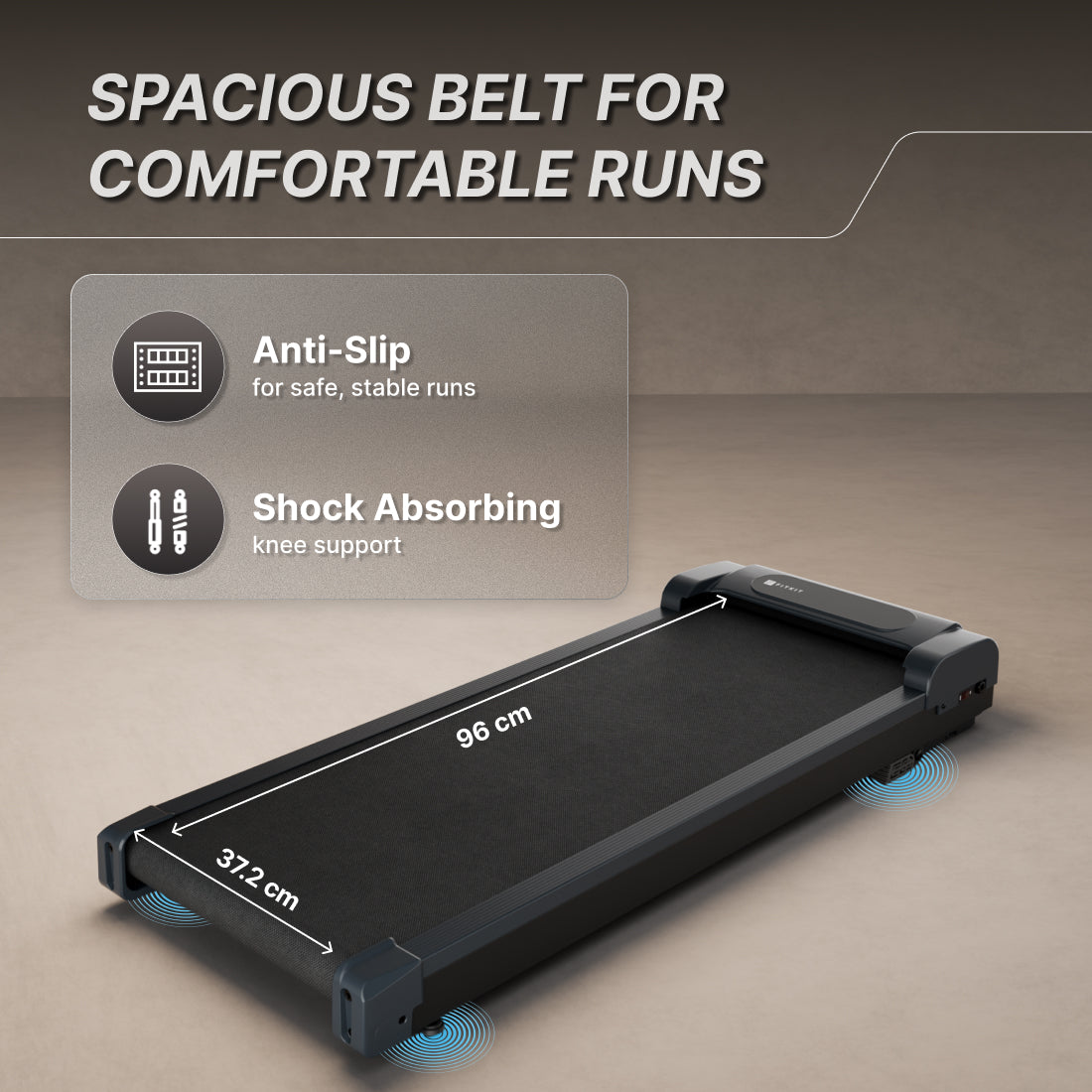 Fitkit by Cult Walking Pad Neo Grey (BLDC 3.5HP Peak Power) Compact & Foldable Under Desk BLDC Motor Treadmill | Max Weight: 120kg | Home use with Remote Control