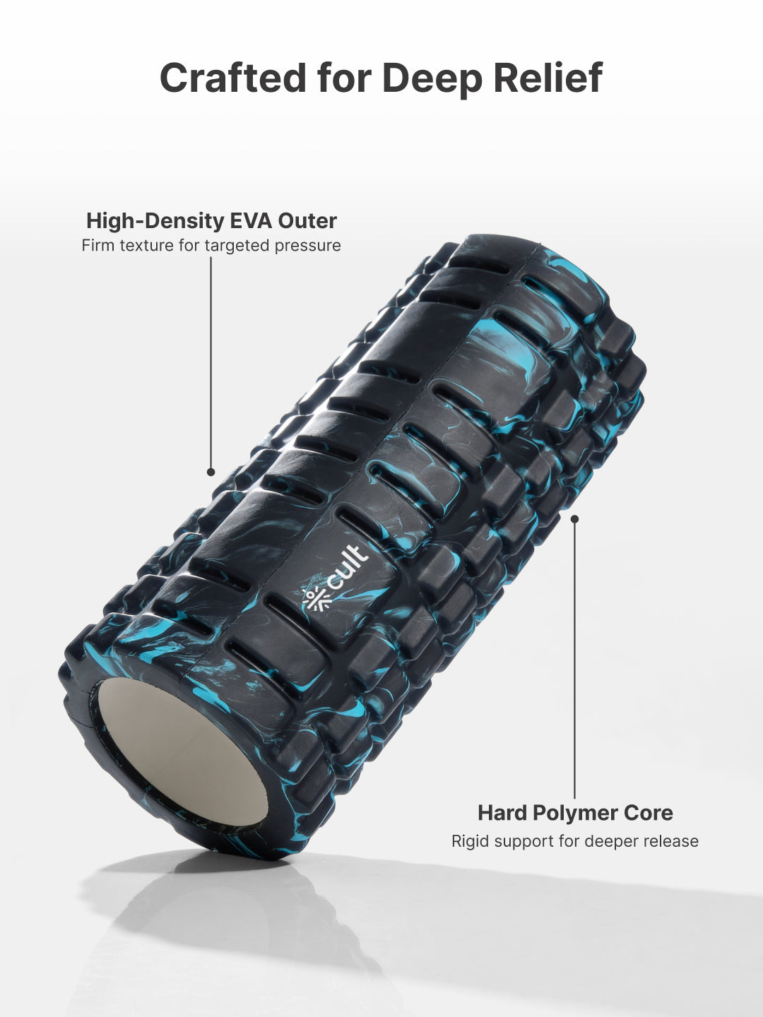cult Foam Roller Marble Blue  - Muscle Recovery & Deep Tissue Massage