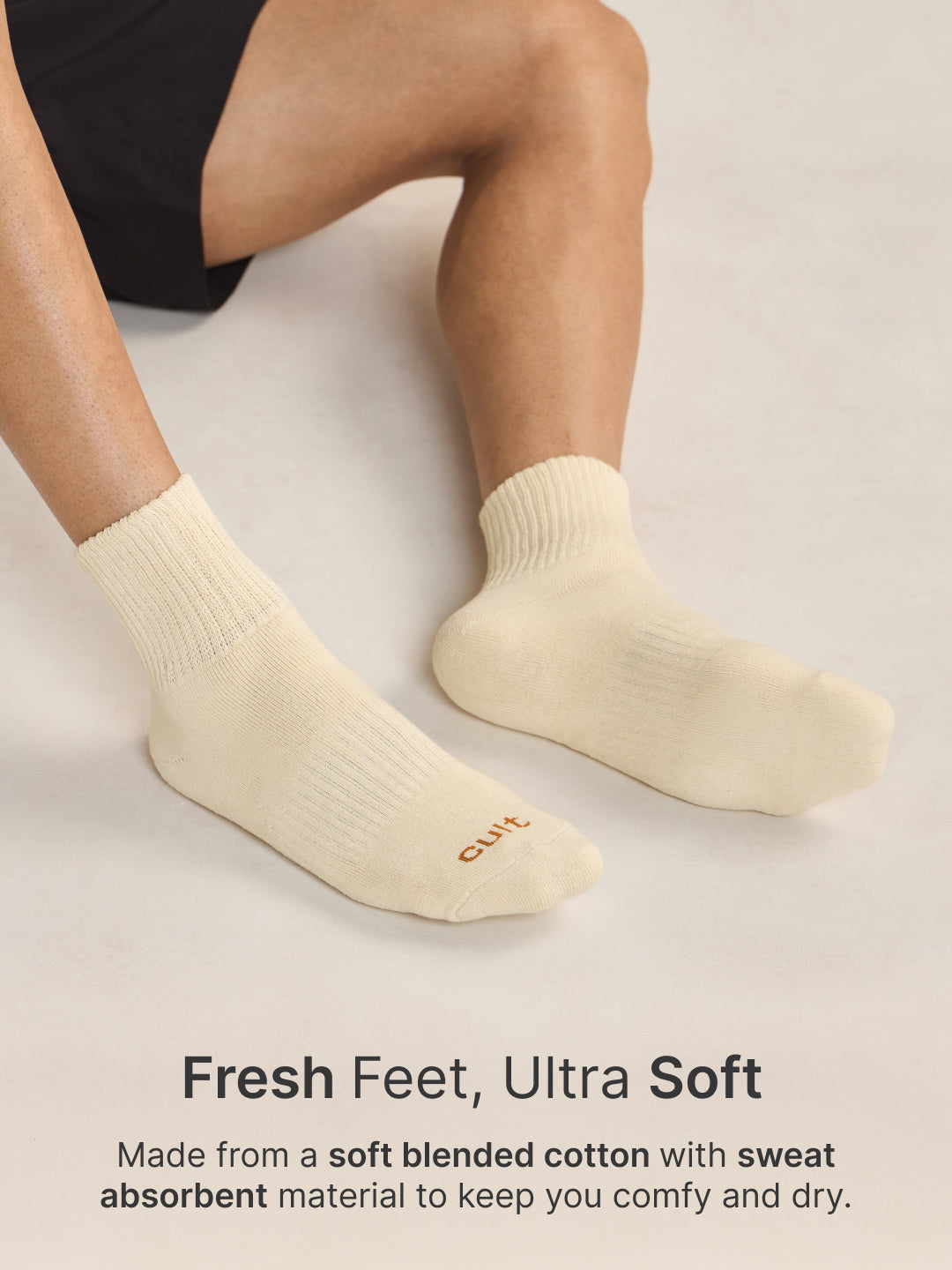 CULT Men's Crew Length Cotton Socks – Ultra Soft, Breathable & Anti-Microbial – Casual & Sports Socks with Moisture-Absorbent Fabric