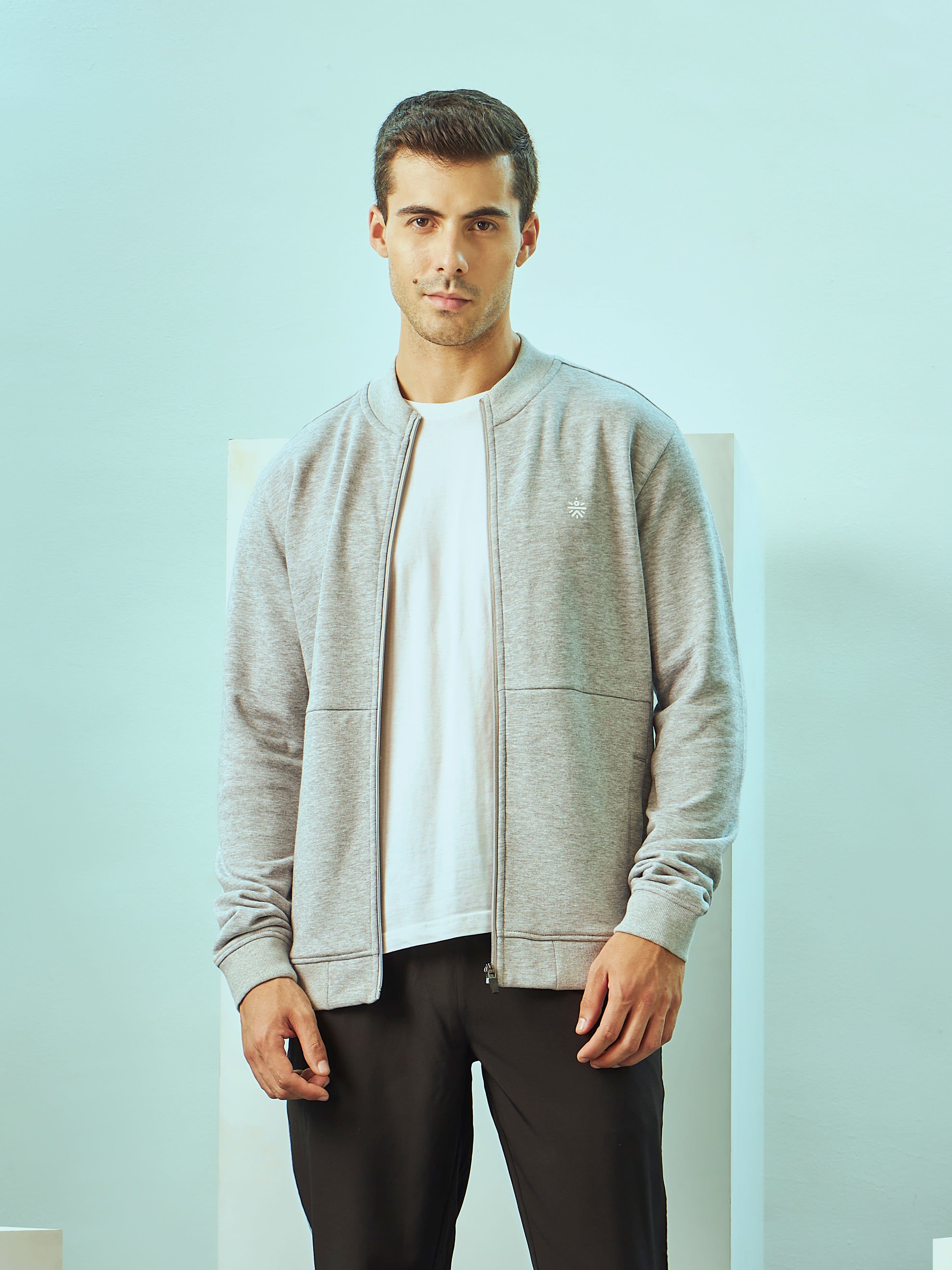 Panelled Zip-Front Sweatshirt