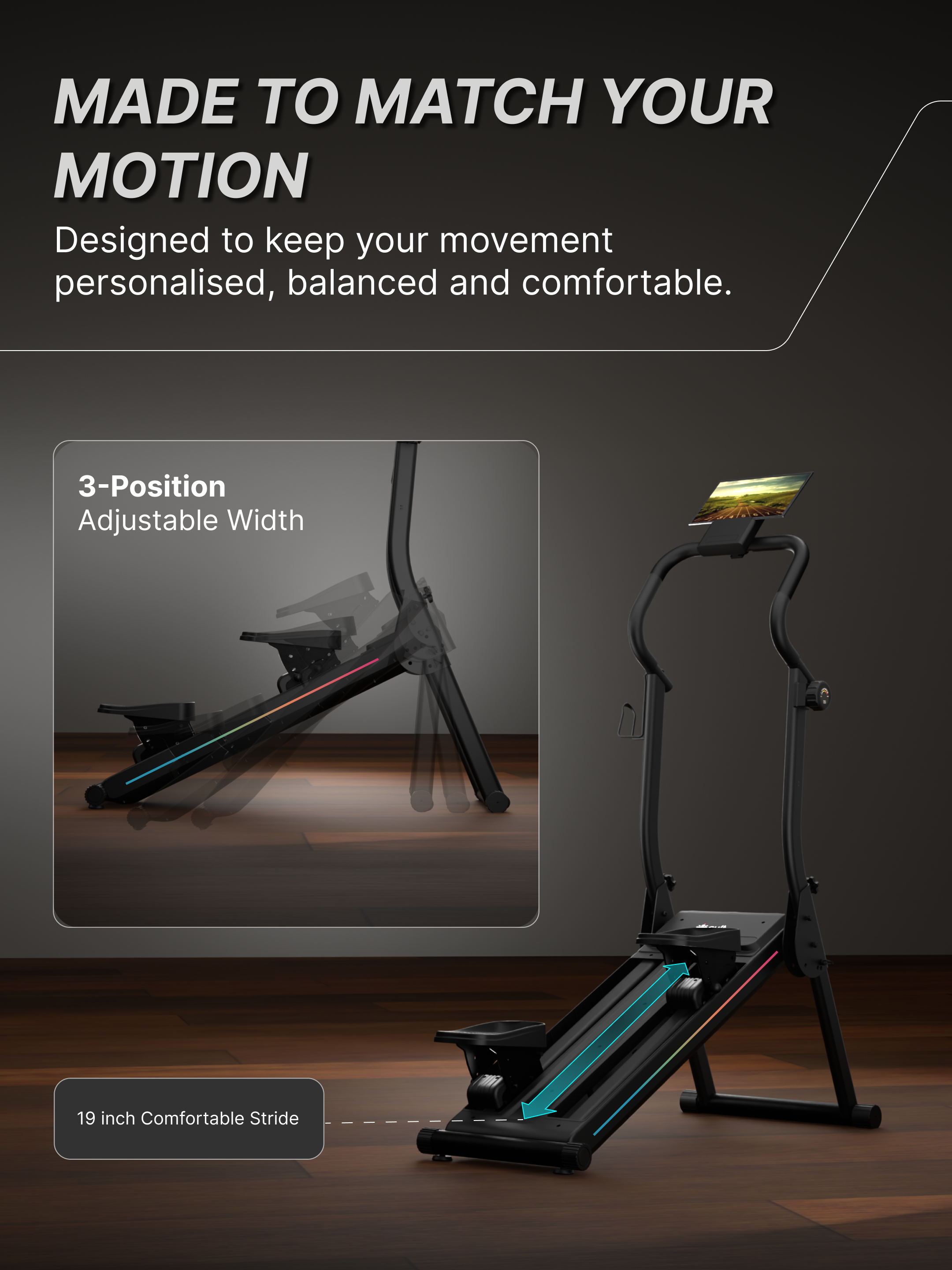 Cult Ever Climb Climber Machine | 150 kg Max Weight | 8-Level Magnetic Resistance | 3-Level Incline & Pedal Inclination | Foldable with Wheels | LED Display & Tablet Holder | Ideal for Home use