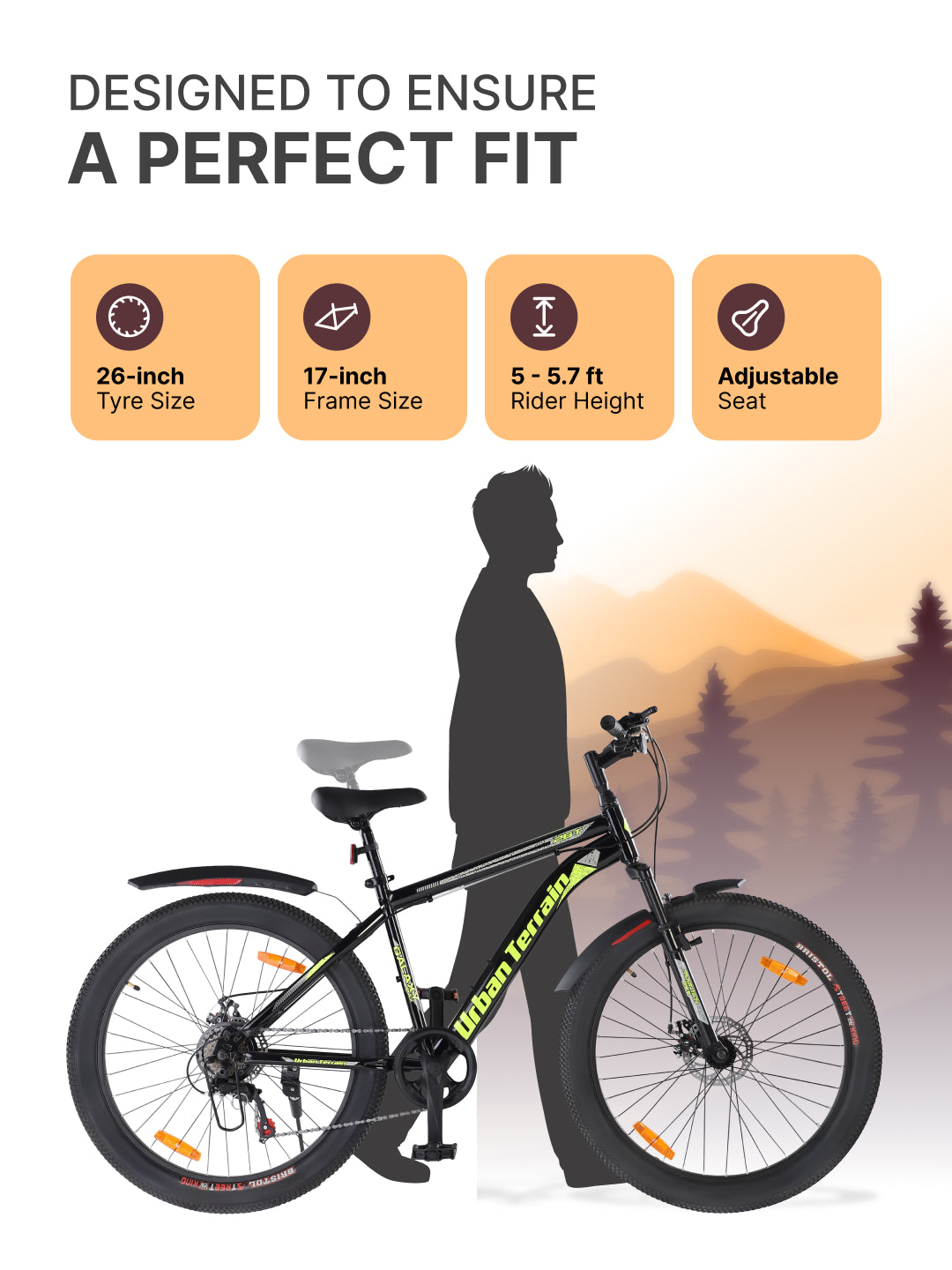 Galaxy Max Mountain Bike Steel 7 Speed Cycle 26 inch Tyre, Green With Front Suspension, Single Wall Rim and Dual Disc Brakes Ideal For 5 ft to 5.7 ft, Free Trainer Sessions and Cycling Event