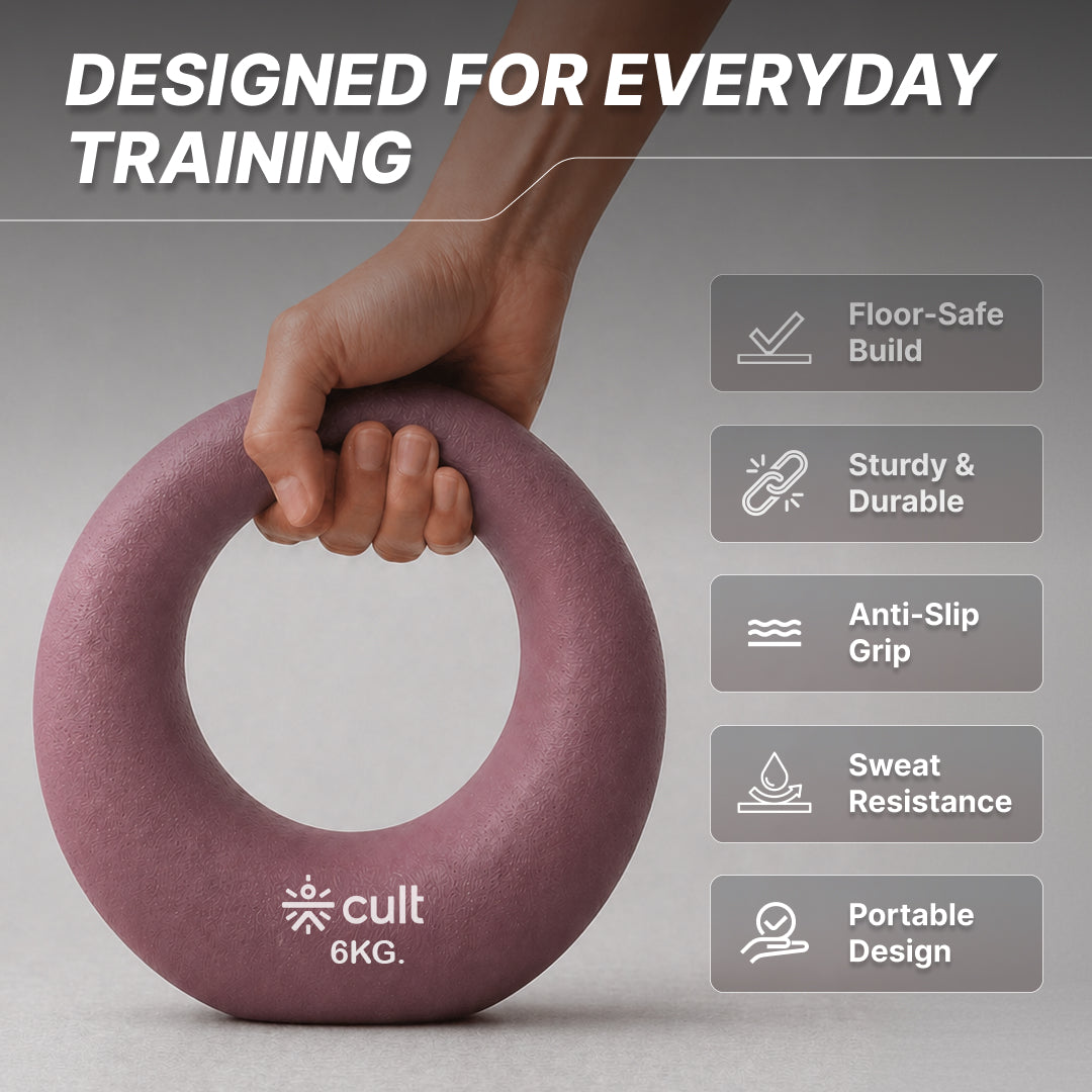 Cult Moon Kettlebell 6 Kg with Neoprene Coating, Cast Iron Core, Wide Handle & Stable Base for Strength Training & Home Workouts