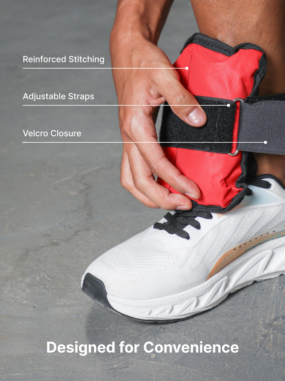 Ankle Weights 4 kg (2 kg Each Strap) Red – Strength Training, Running, Yoga & Home Workouts