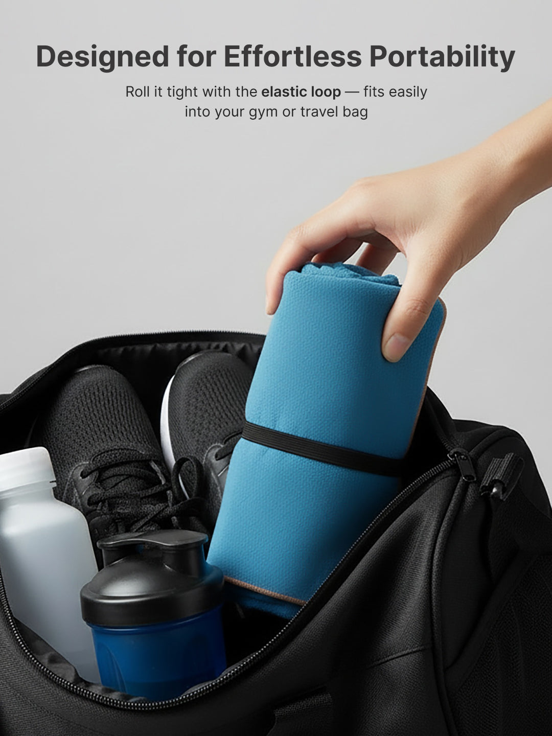 cult Microfiber Gym Towel for Men & Women with Elastic Loop - Small