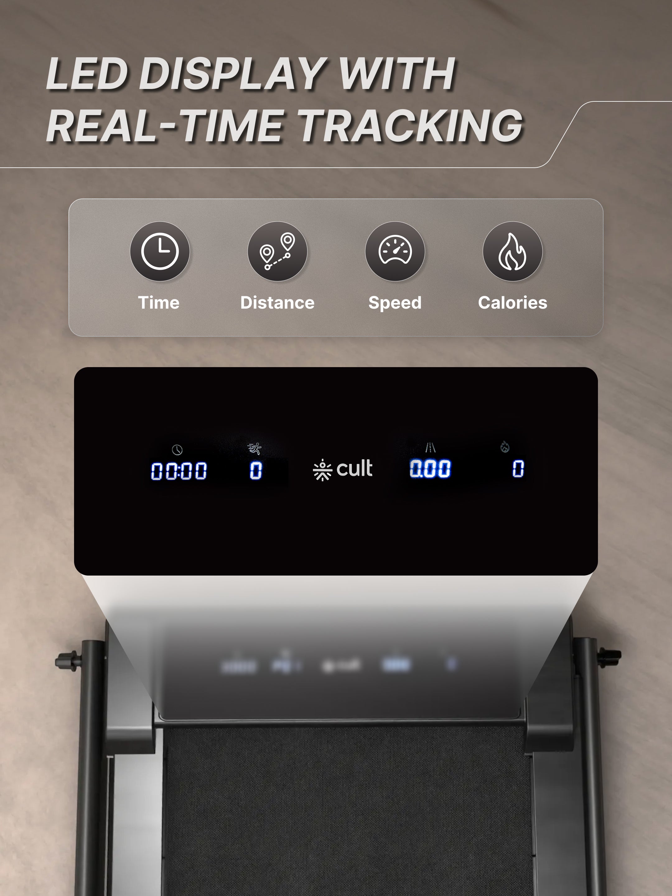 Cult Fold Plus Center-Folding Walking Pad with 5HP Motor with Easy Remote Control | Max User 130kg | Top Speed 6kmph | Running Deck 39.3 x 15.7 inches | Space Saving & Perfect for Home use Treadmill