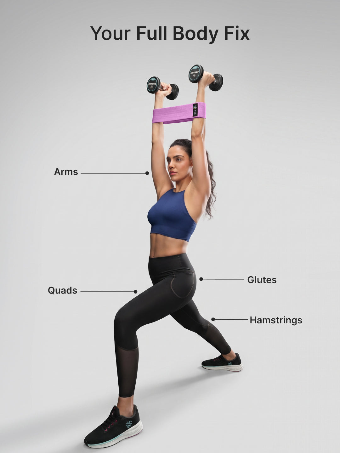 Cult Hip Band Pack of 1 - Workout Band | High Resistance (40–50 kg) Purple