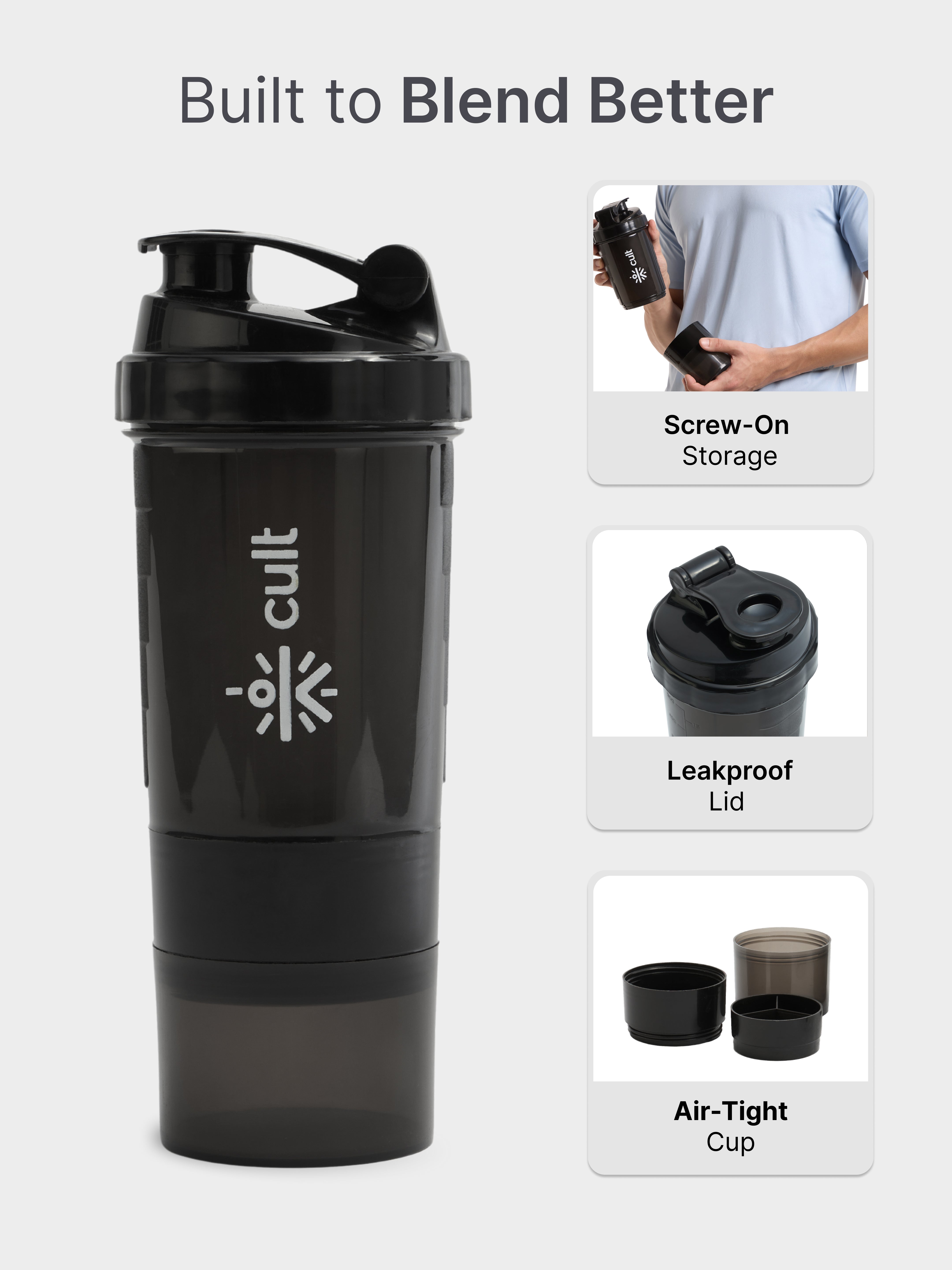 Cult Gym Bag 12L Red with Black Shaker Bottle 550ml Black