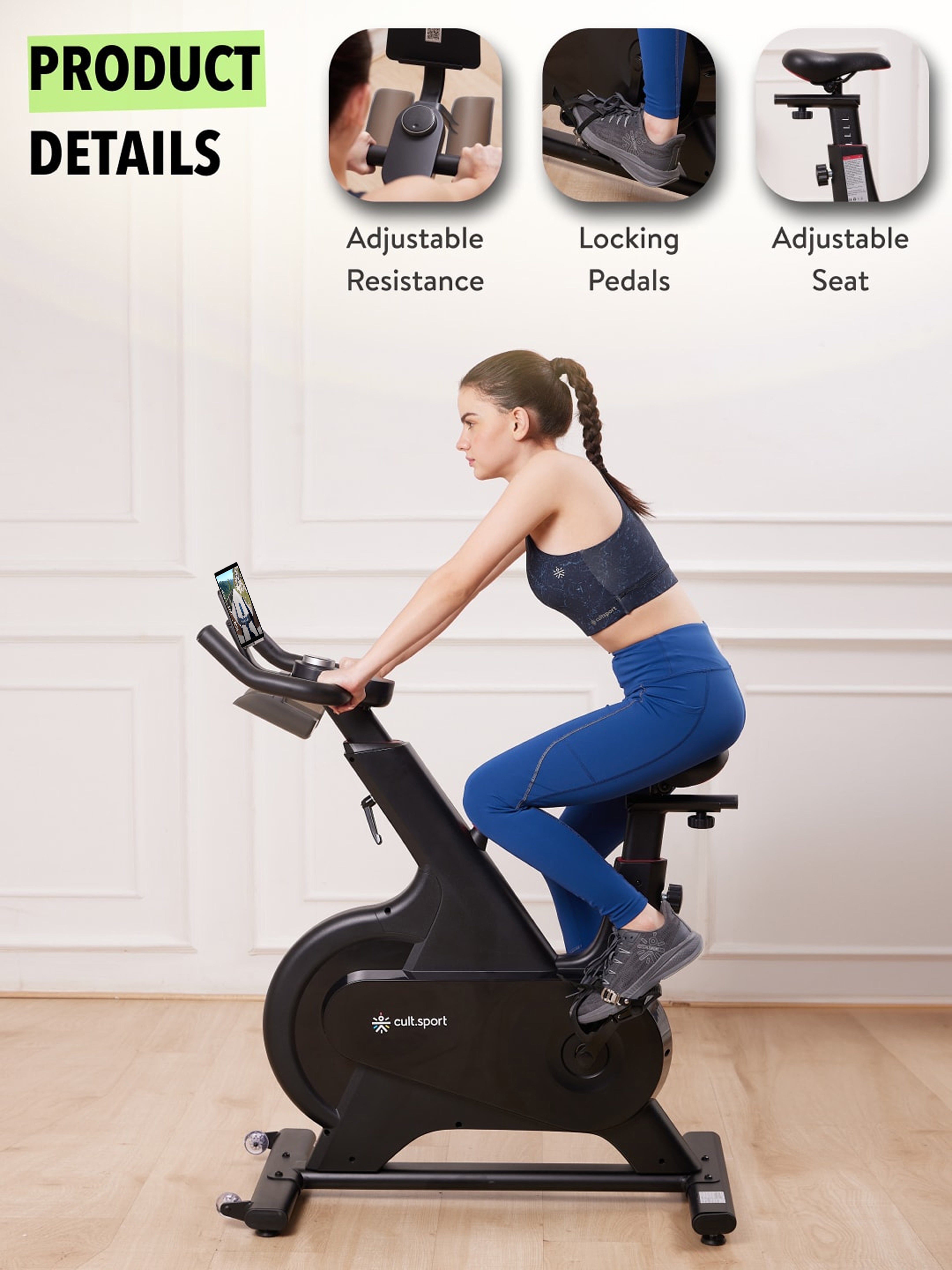 Smartbike Danville | 6.5kg Flywheel | Max Weight-130kg | 100 Level Magnetic Resistance (with 6 months extended warranty)
