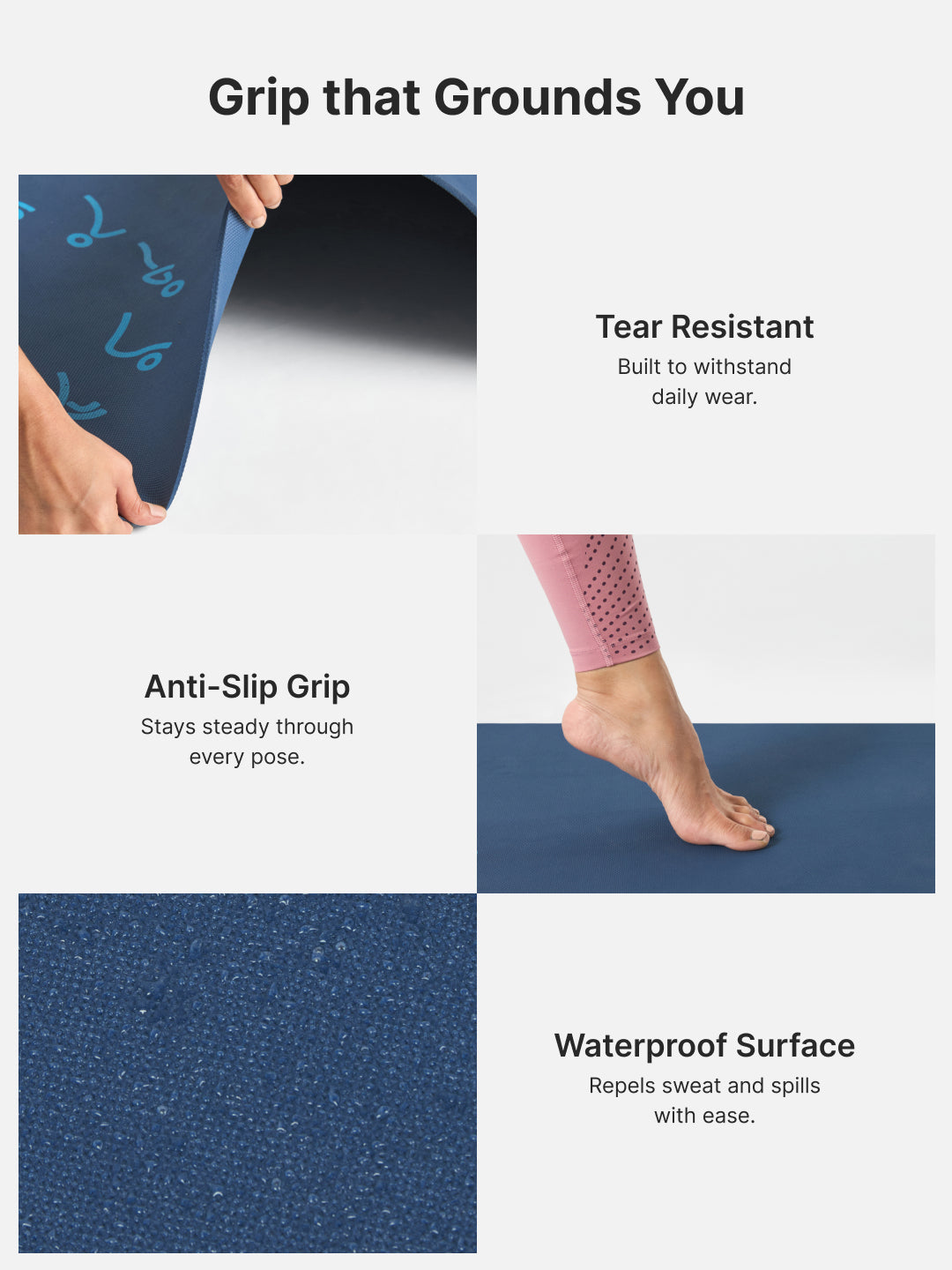 cult Aroma Infused TPE Yoga Mat 6 mm Anti Skid Non Slip Exercise Mat with Carry Bag for Yoga Workout Gym Blue