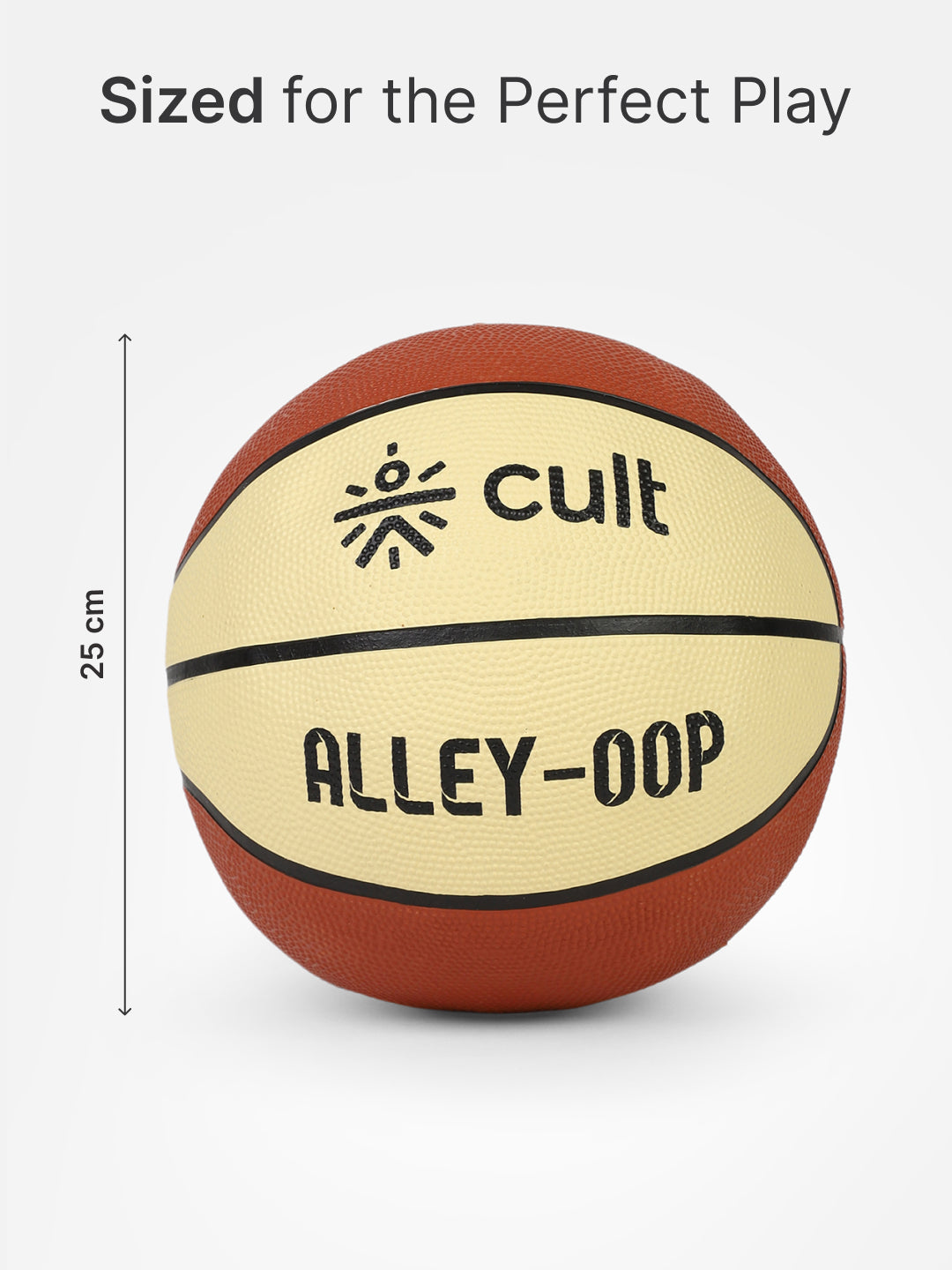 Cult Basketball Combo – Alley-OOP 7 No (Brown/Cream) + Ball Pump
