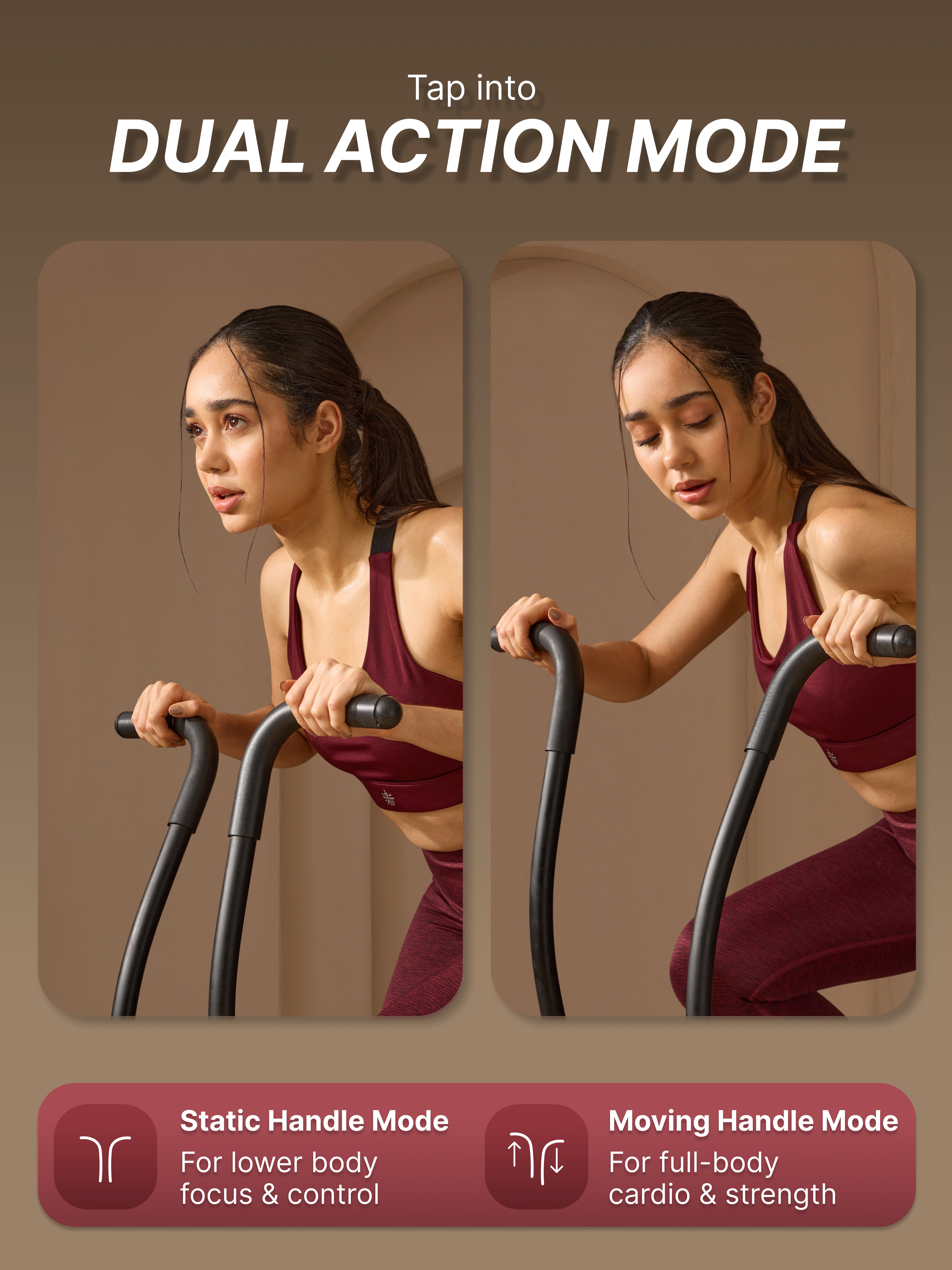 Fitkit Dual Action 2-in-1 Air Bike | Moving & Fixed Handles Exercise Cycle | Adjustable Seat & Anti-Slip Pedals | Direct Resistance | 120 kg Max Weight | Home Use Exercise Bike