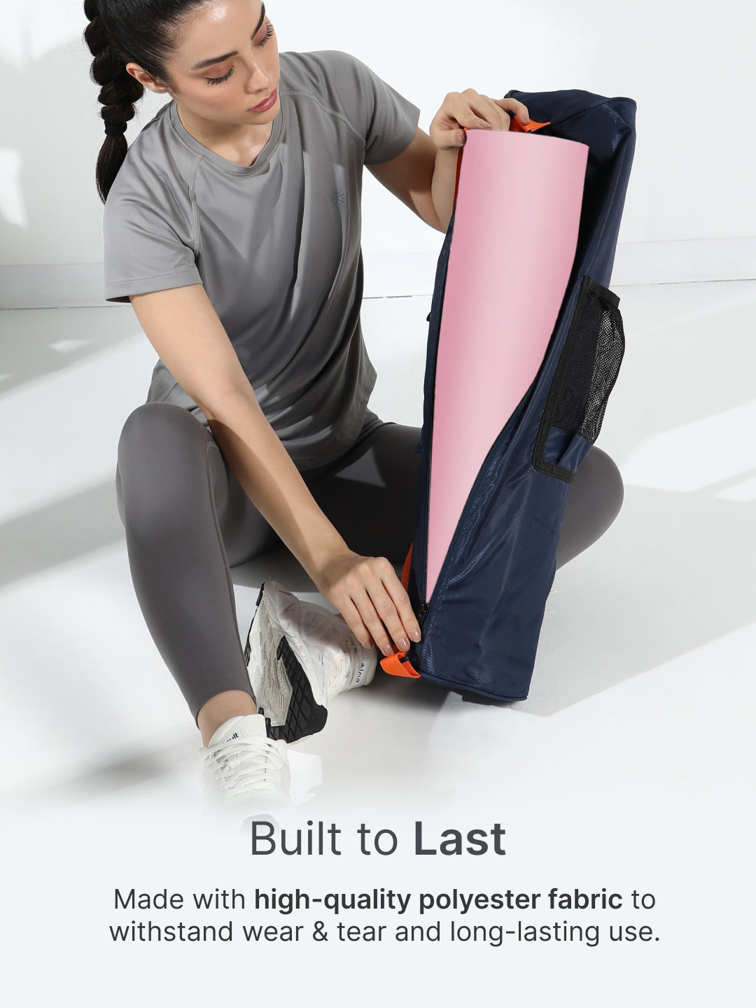 cult Yoga Mat Bag Navy with Adjustable Shoulder Strap Fits Up to 6mm Mat