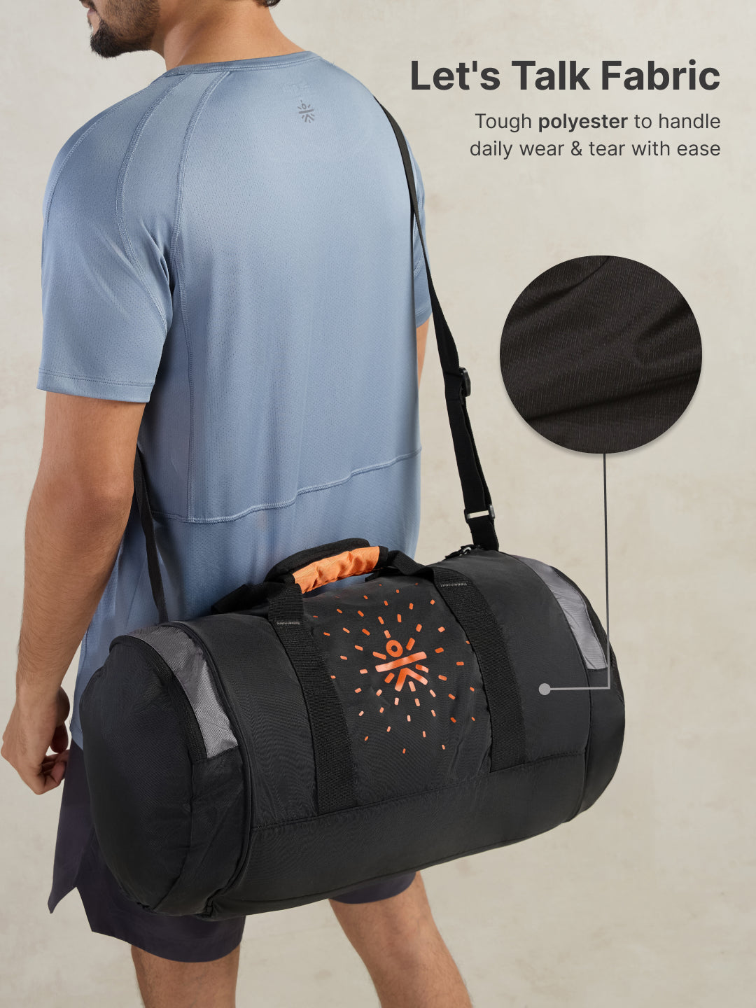 Cult Unisex Grey Duffle Bag with Shoe Compartment