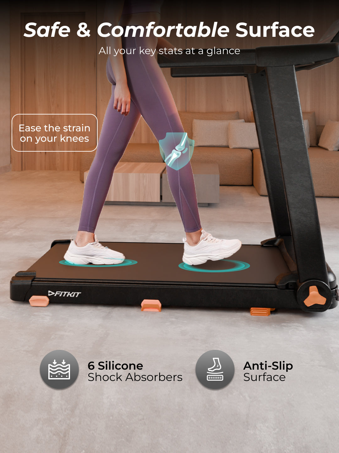 FITKIT by Cult FT98Carbon BLDC Motorized Treadmill (4HP Peak) | 100Kg Max Weight Capacity for Home Gym Equipment